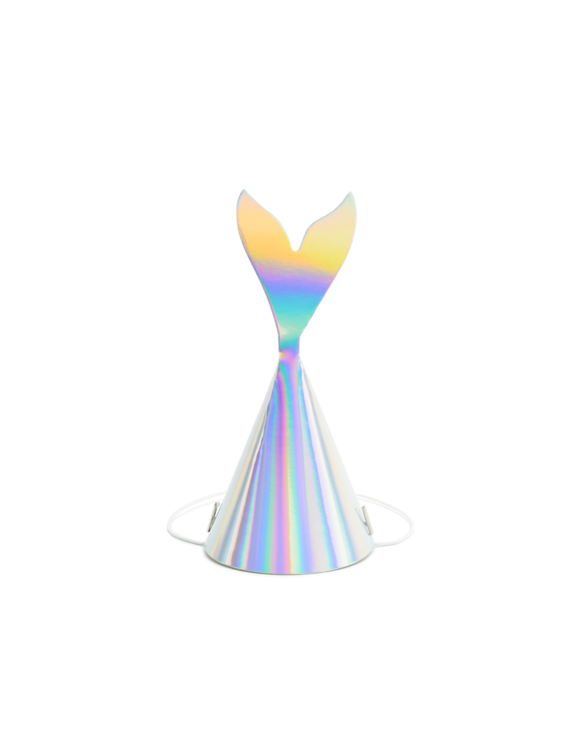 6 Chapeaux de fête queue de sirène holographique 8 x 18 cm
