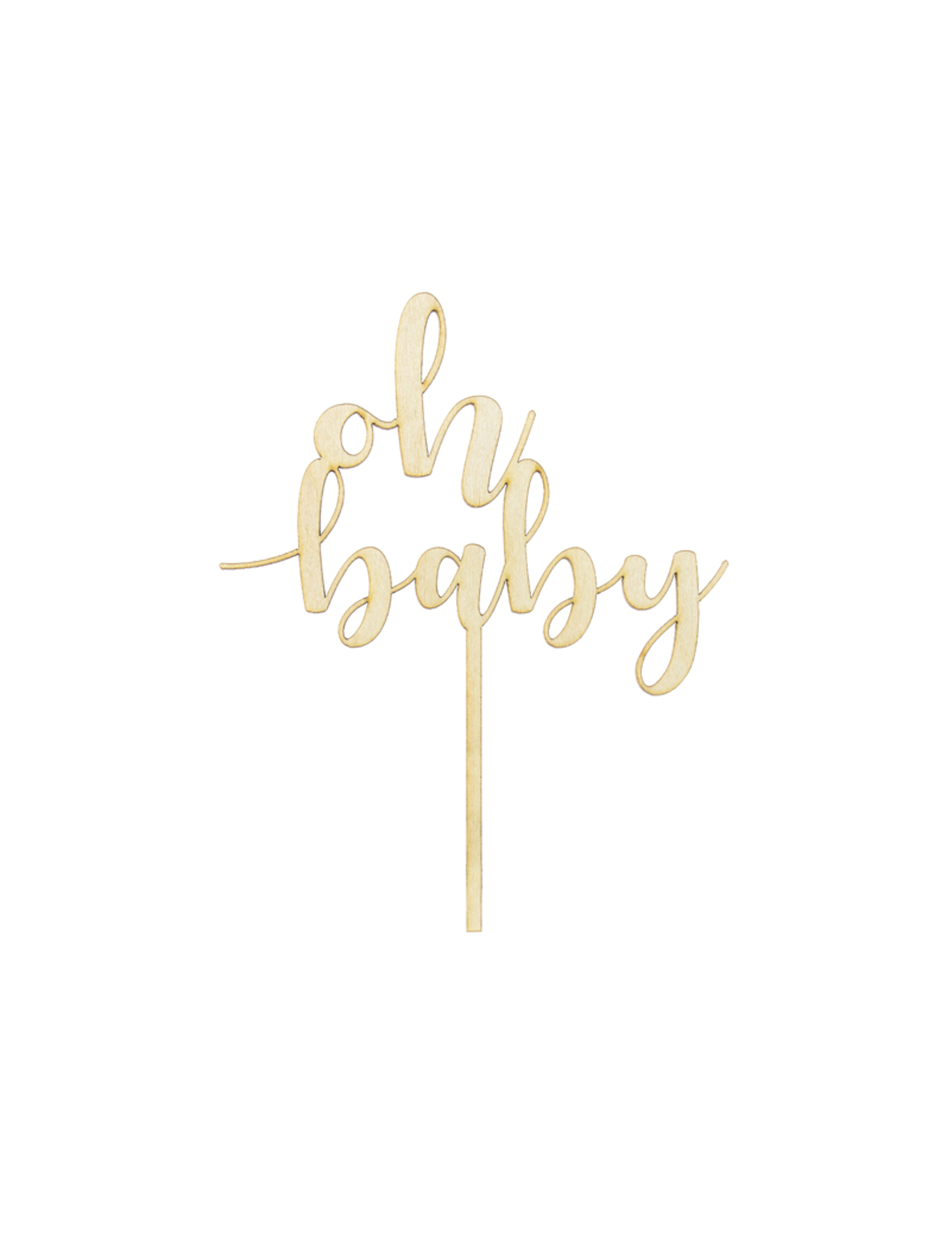 Cake topper en bois oh baby 13,5 x 17 cm