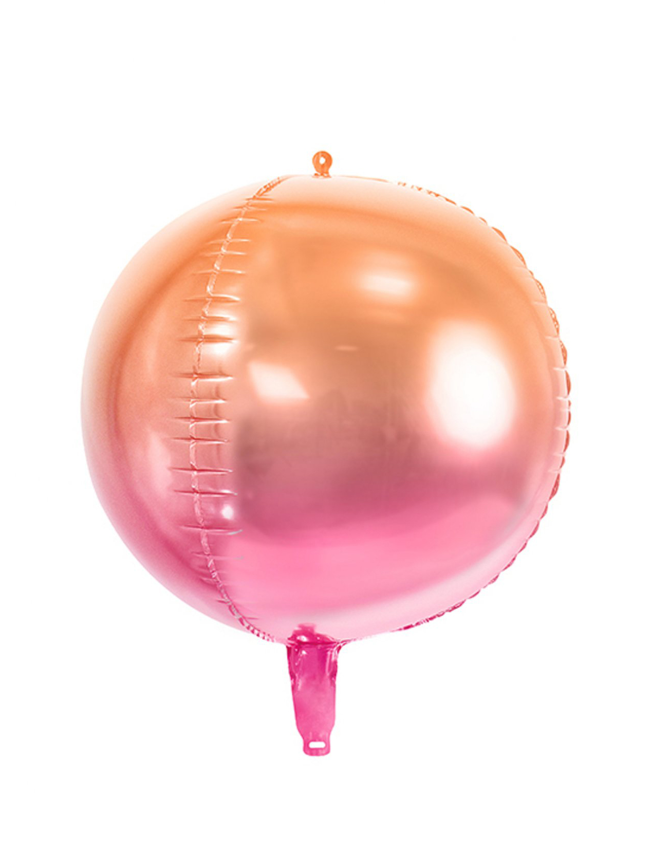 Ballon aluminium rond ombré rose et orange 35 cm