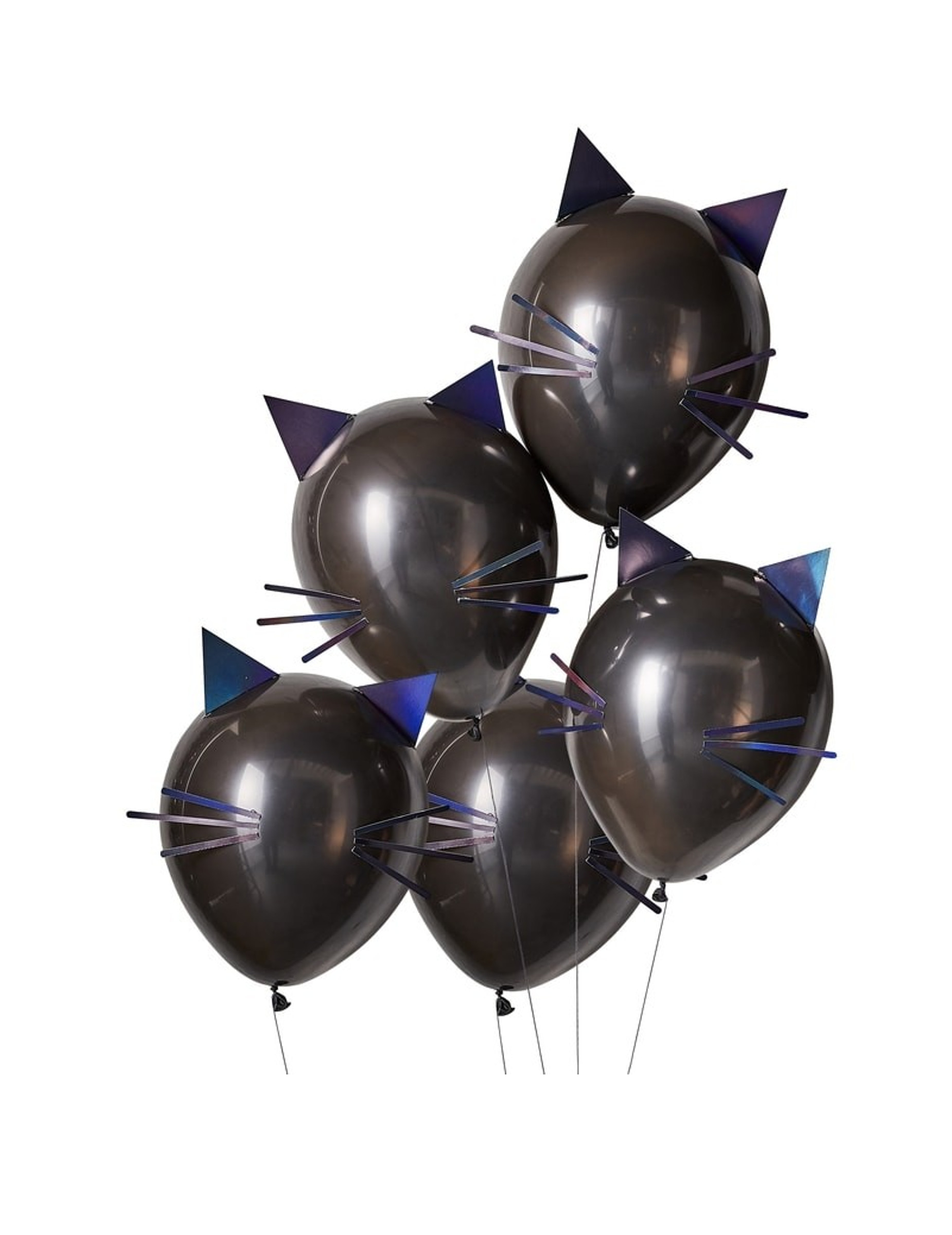 5 Ballons en latex chats noirs 30 cm
