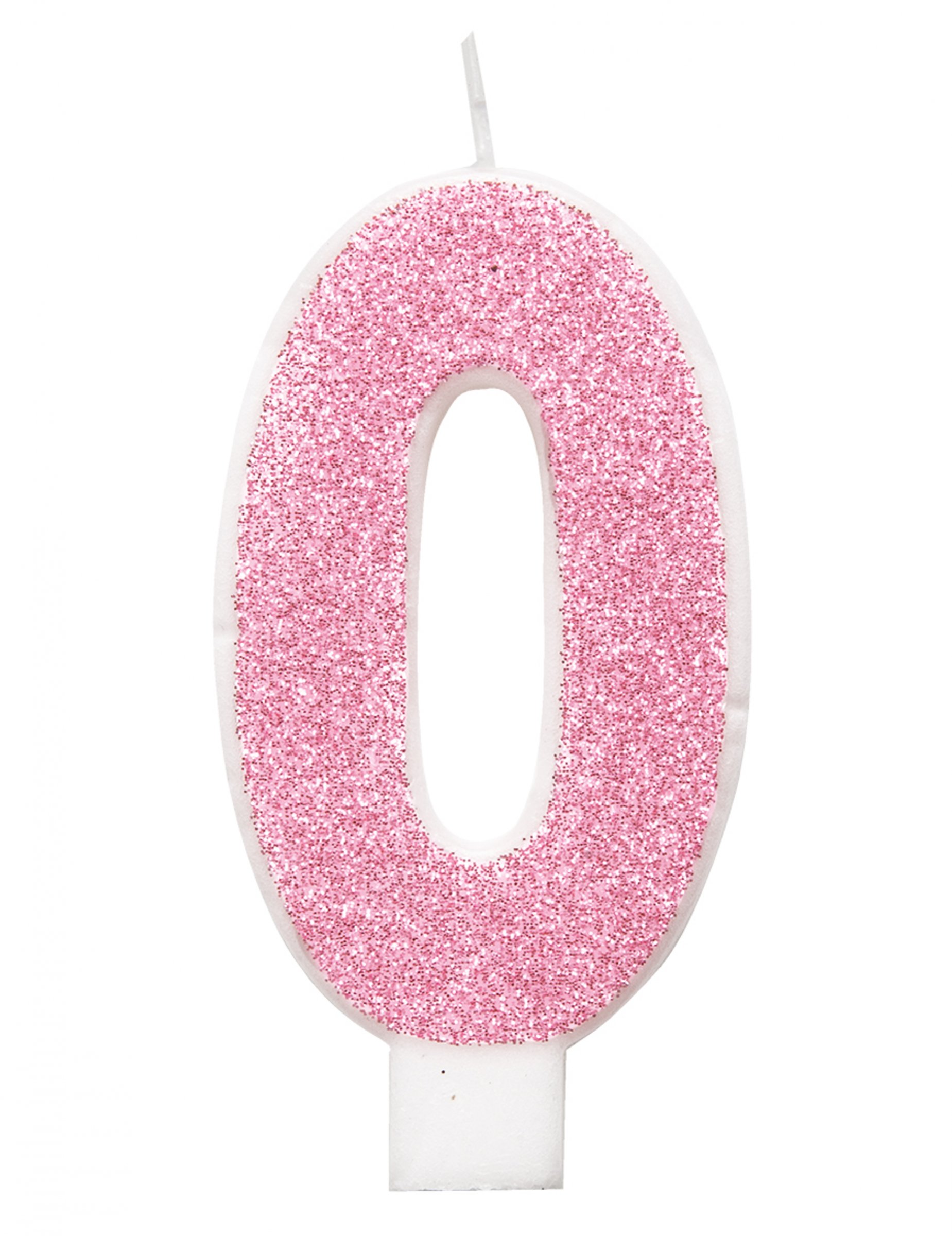 Bougie d'anniversaire chiffre rose pailletée 7 cm