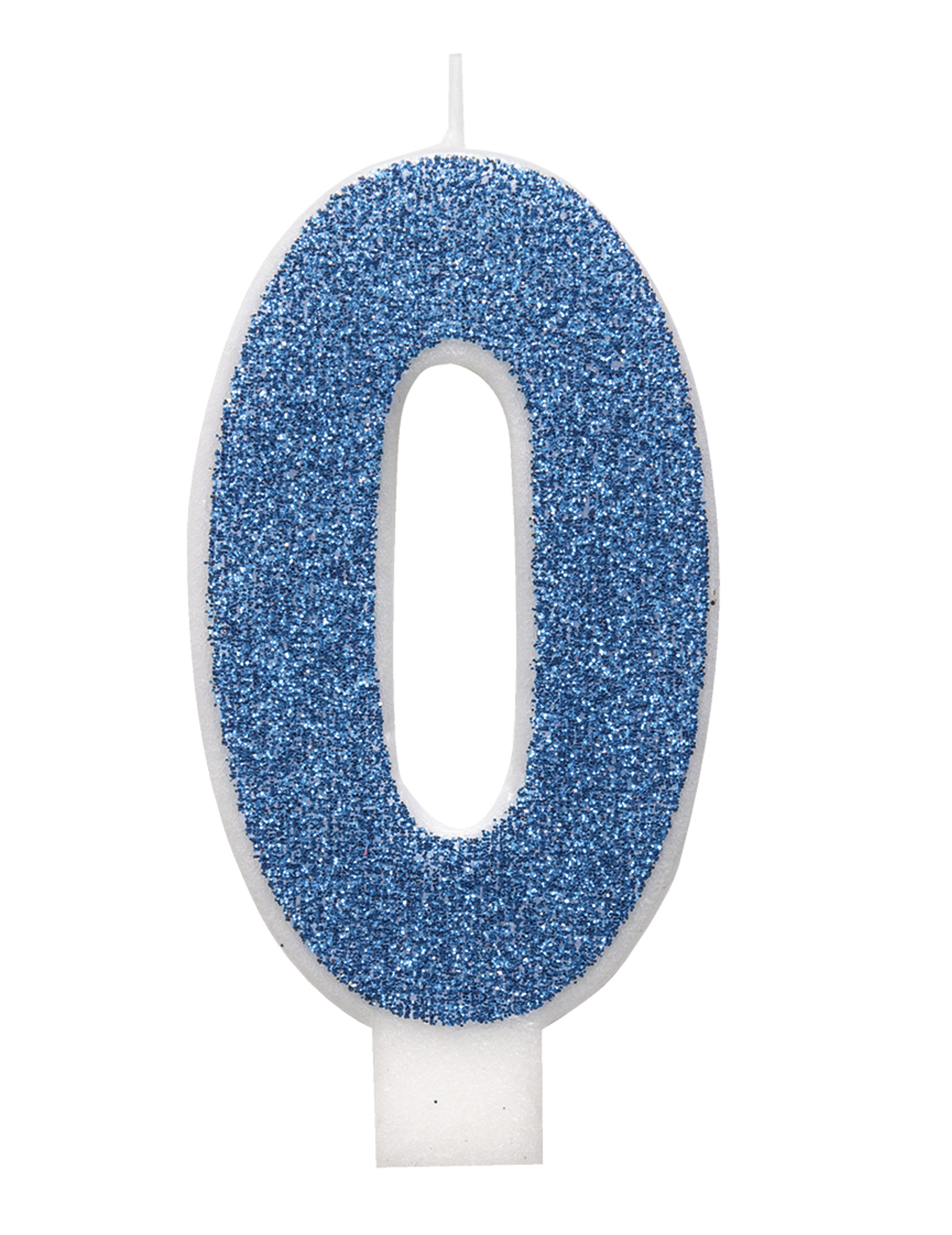 Bougie d'anniversaire chiffre bleue pailletée 7 cm