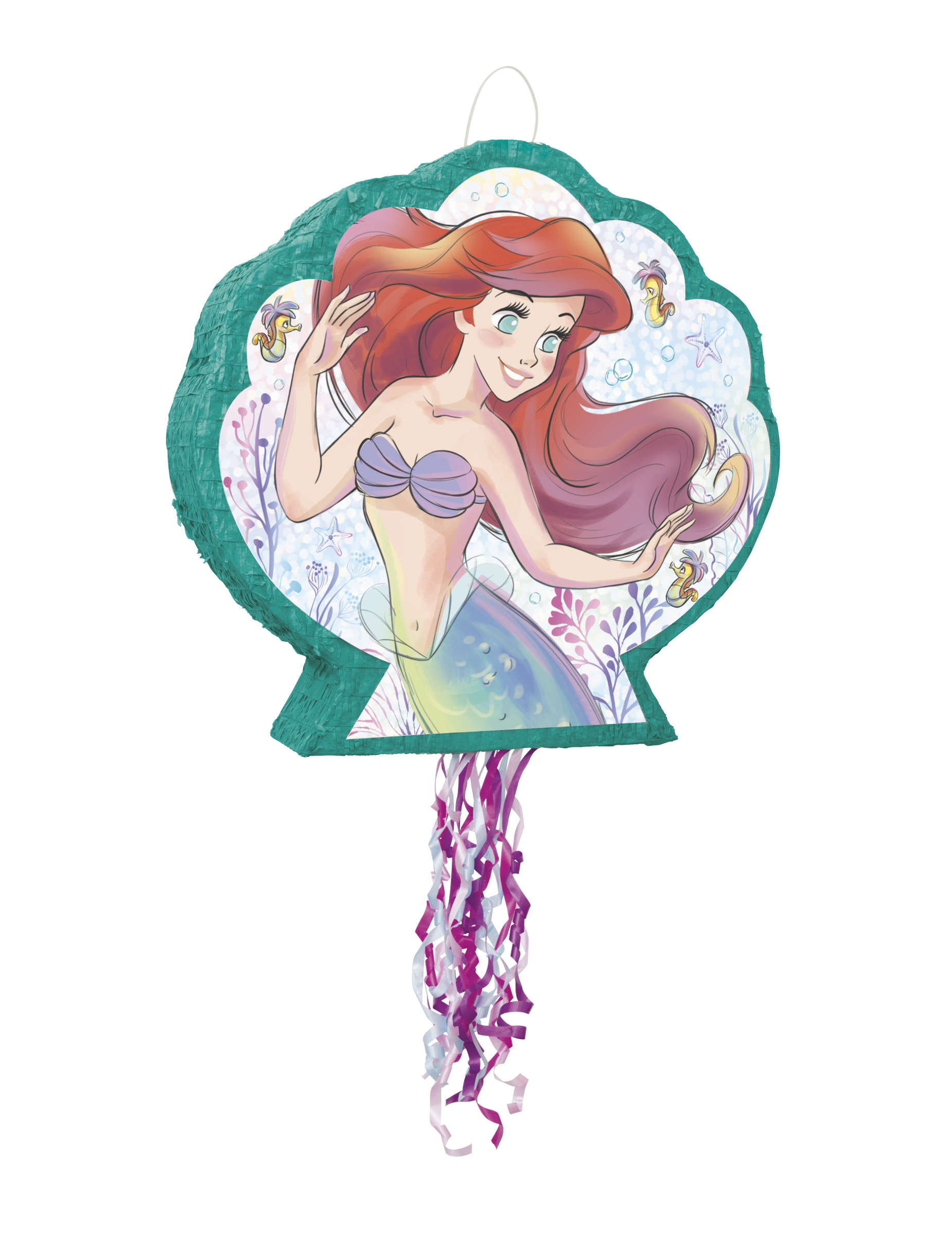 Piñata coquillage La Petite Sirène Ariel 53 x 55 cm