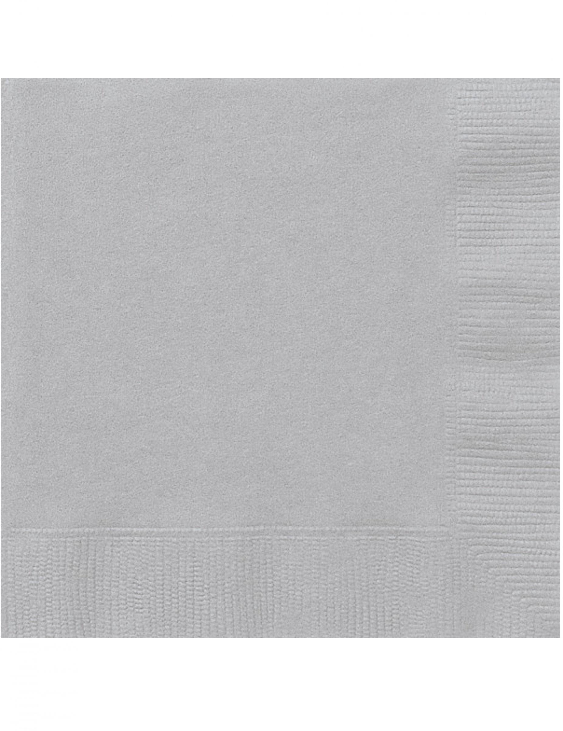 20 Petites serviettes en papier argentées 25 x 25 cm