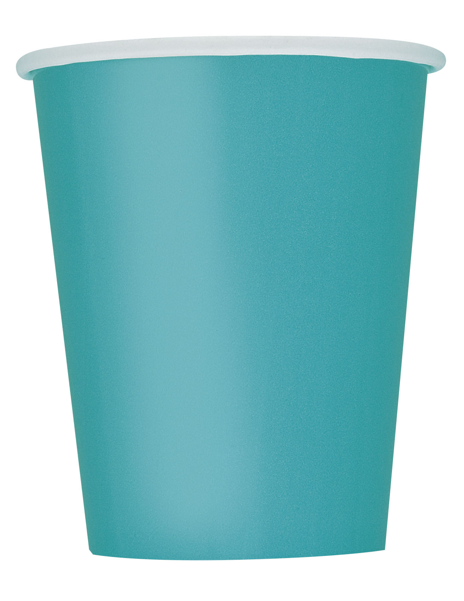 8 Gobelets en carton bleu turquoise 266 ml