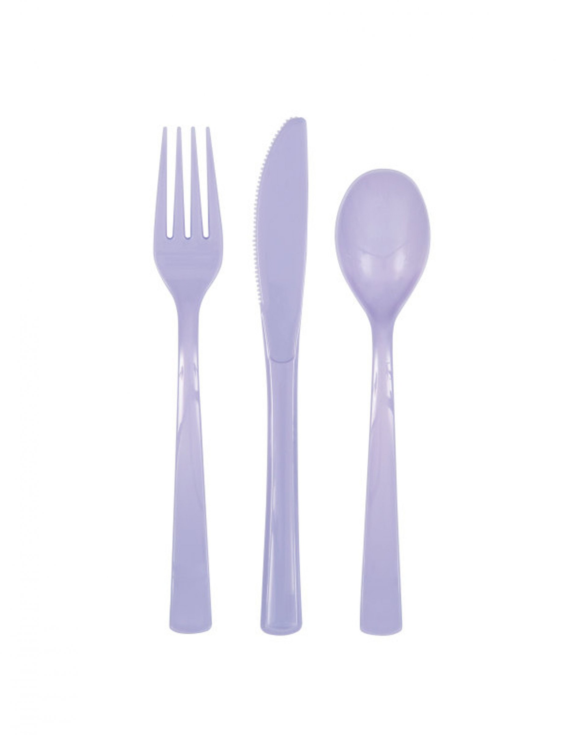 18 Couverts en plastique lavandes
