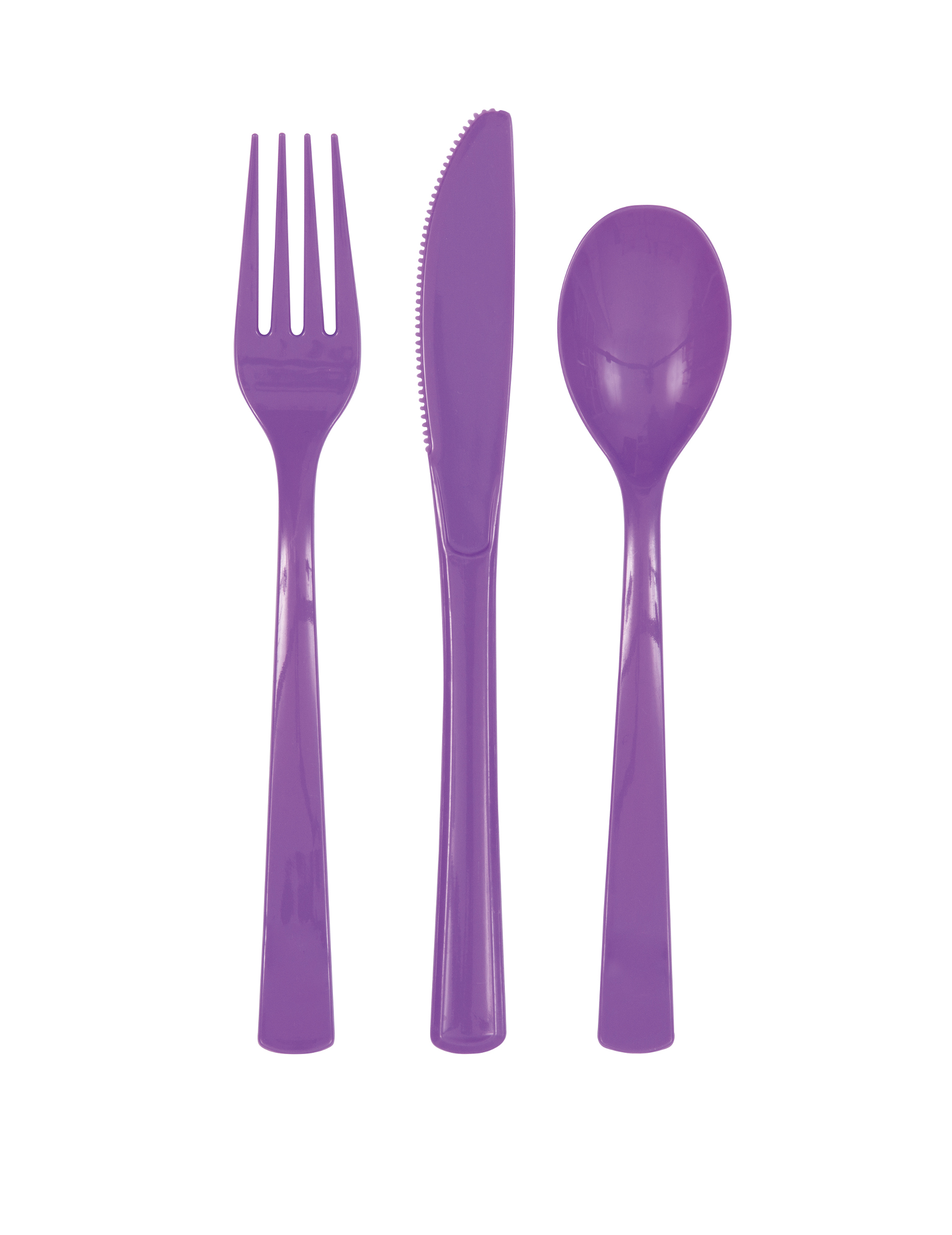 18 Couverts en plastique violets