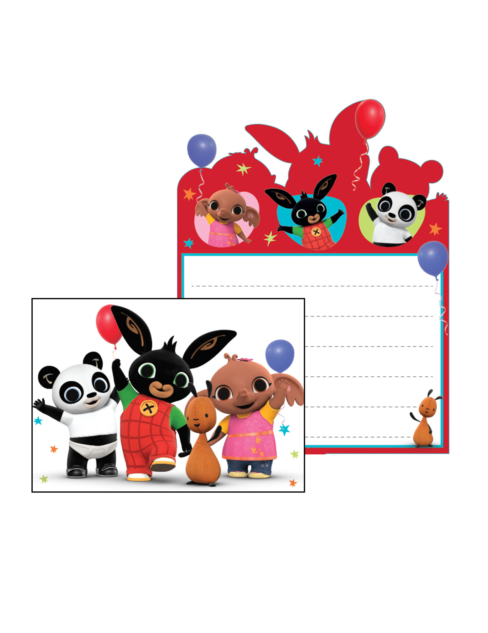 8 Invitations et enveloppes Bing 16 x 11 cm