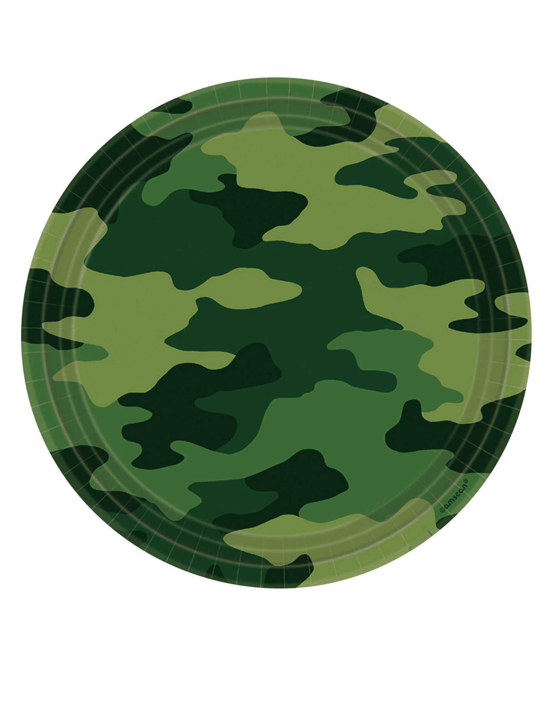 8 Assiettes en carton camouflage 23 cm