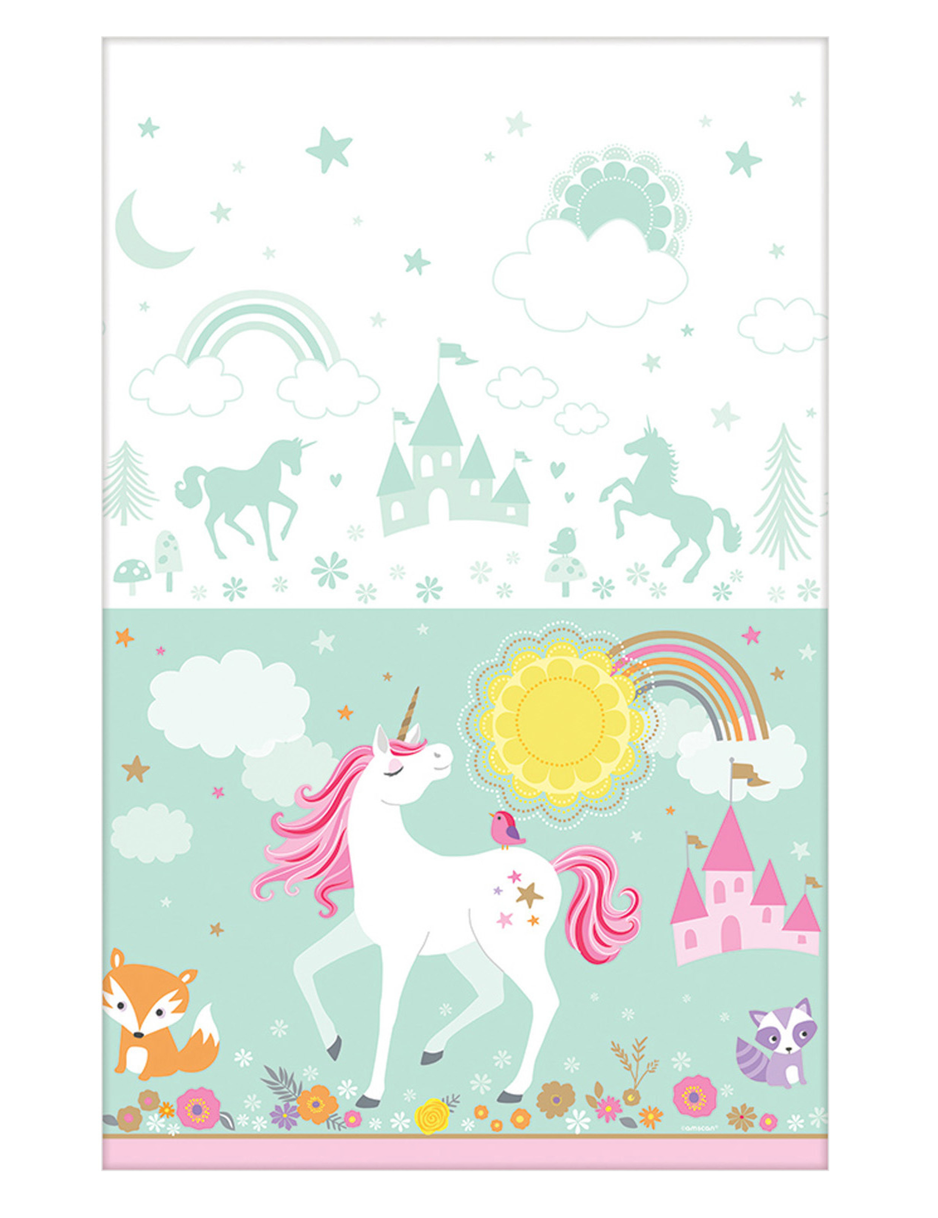 Nappe en plastique jolie licorne magique  259 x 137 cm
