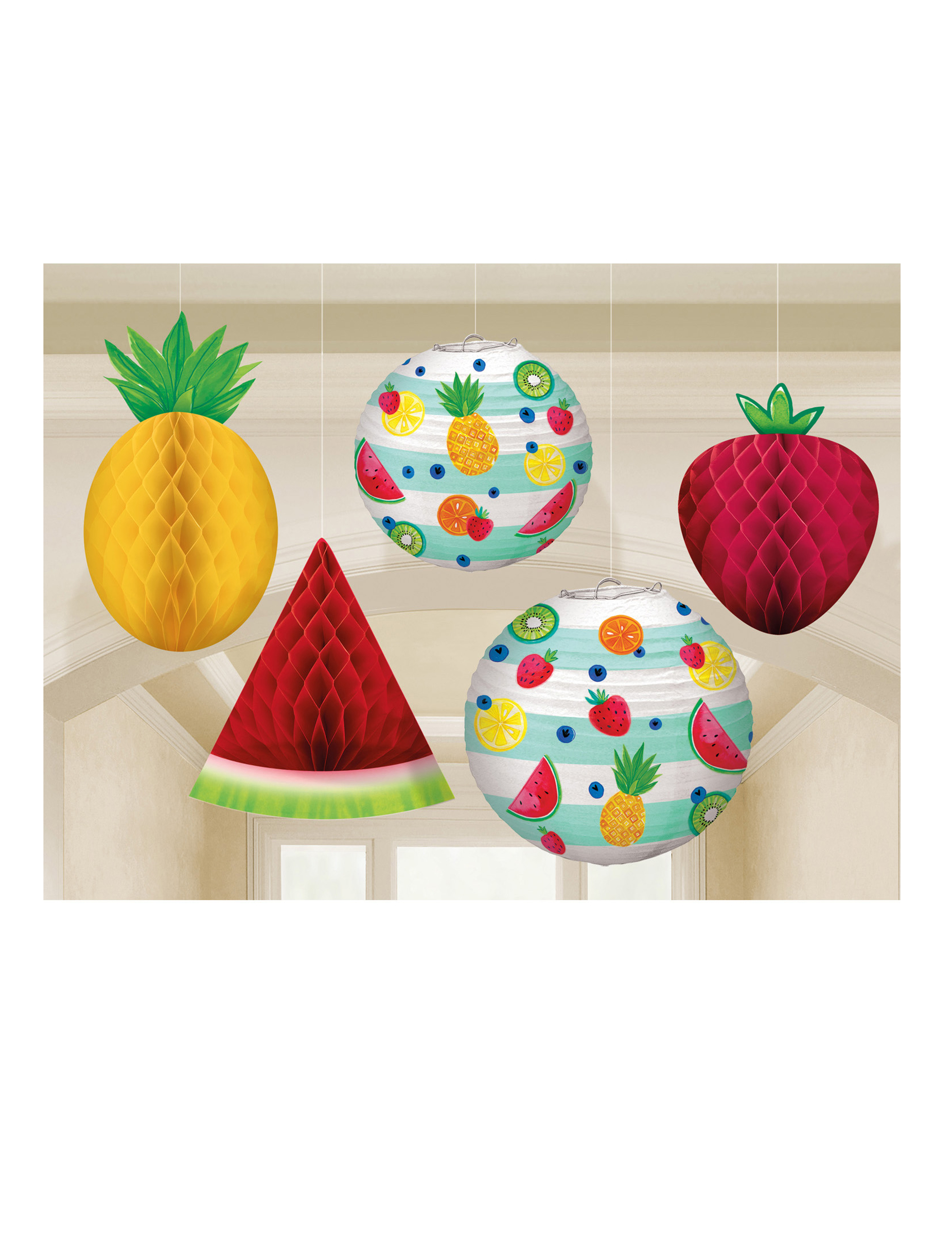 5 Décorations à suspendre en papier Hello Summer