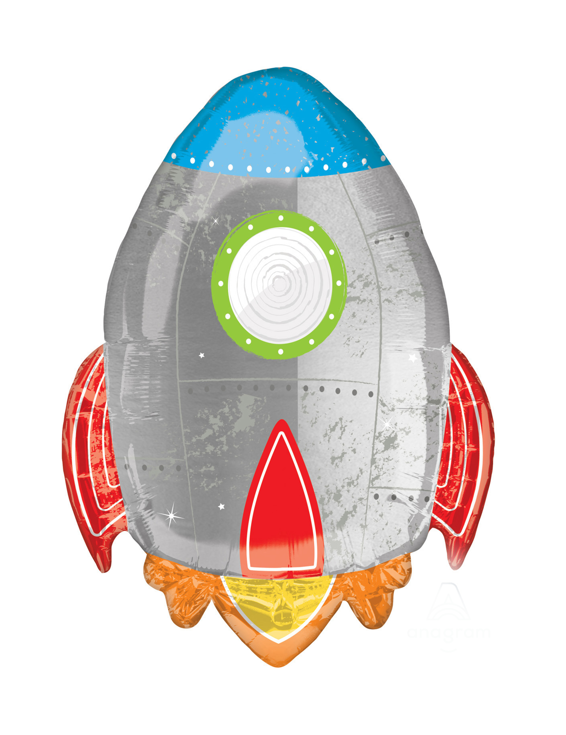 Ballon aluminium fusée voyage dans l'espace 53 x 73 cm
