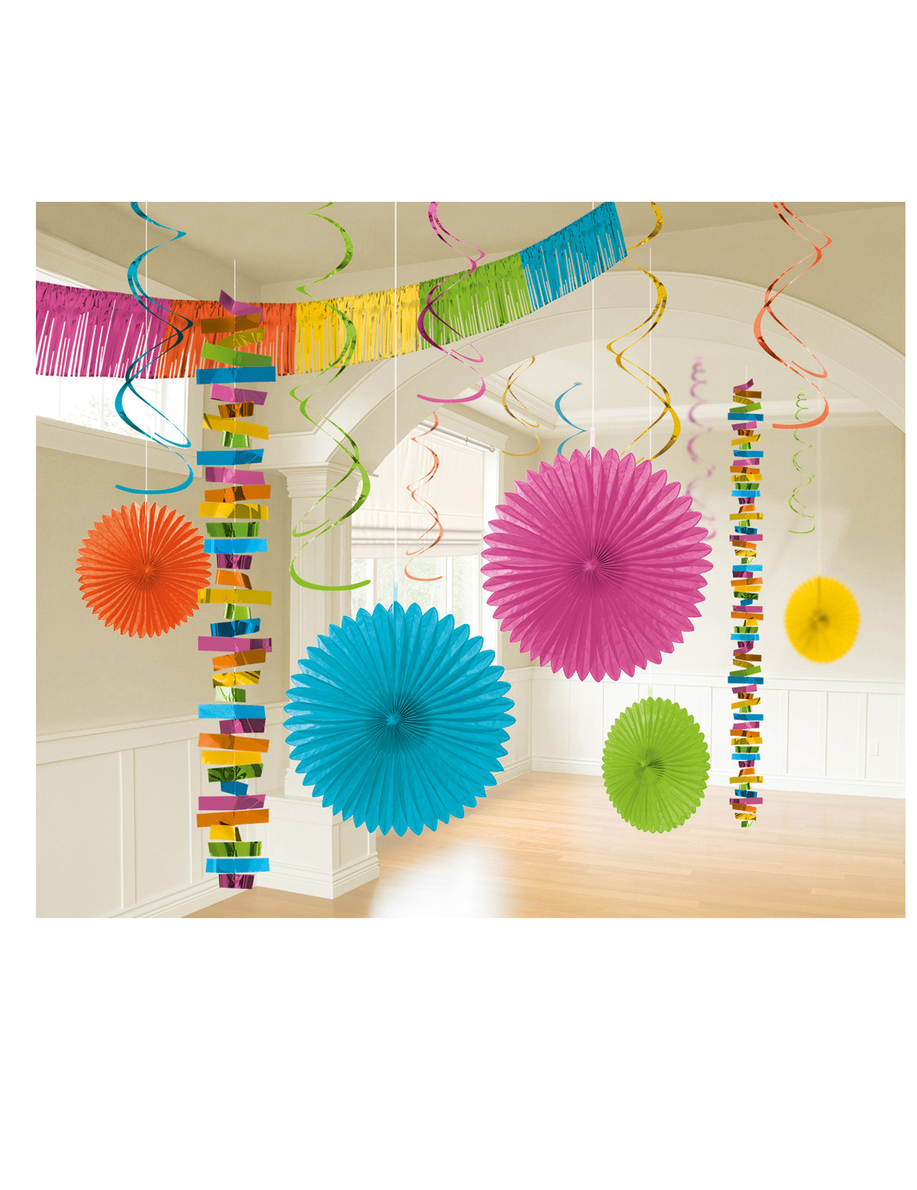 Kit de décoration en papier 18 pièces multicolore