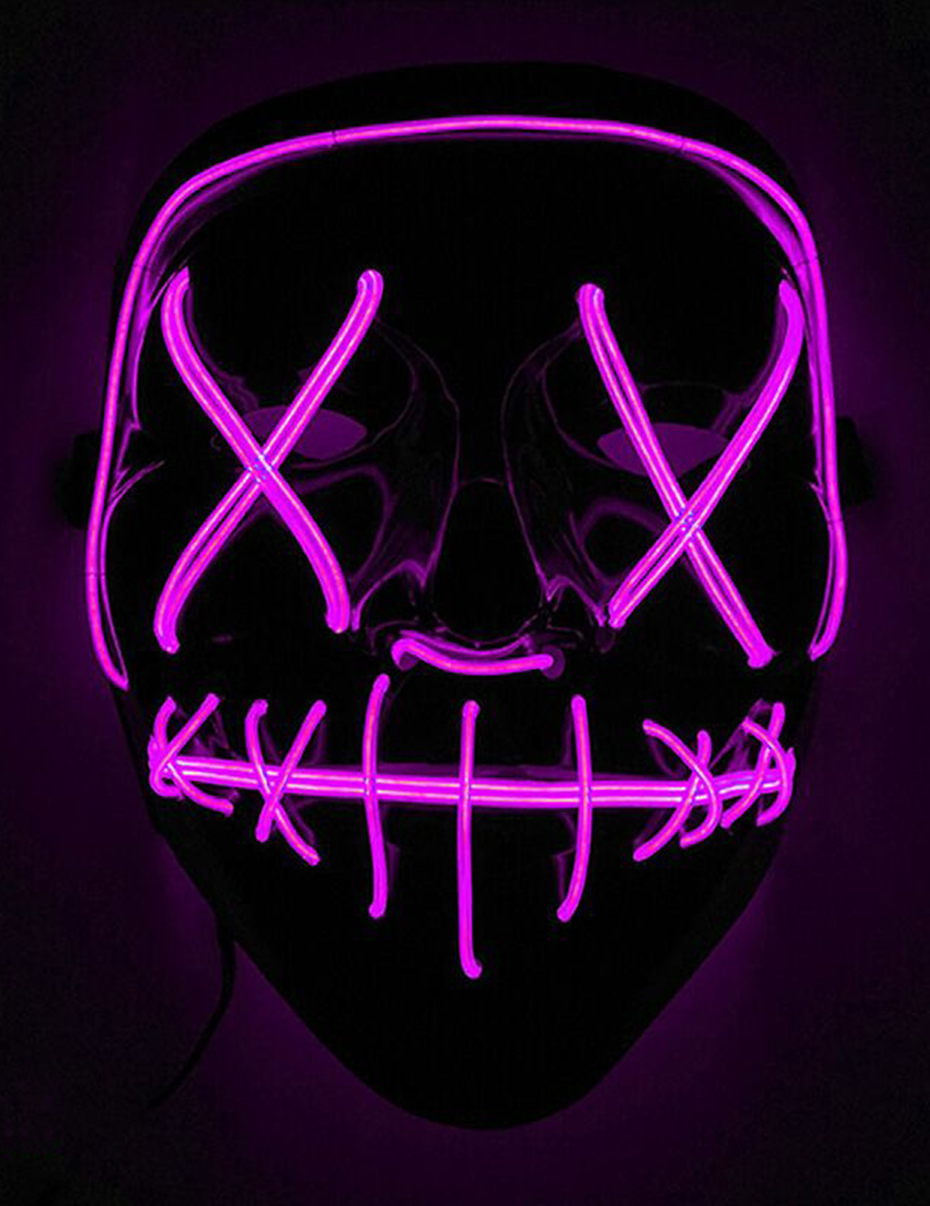 Masque led lumineux fuchsia adulte