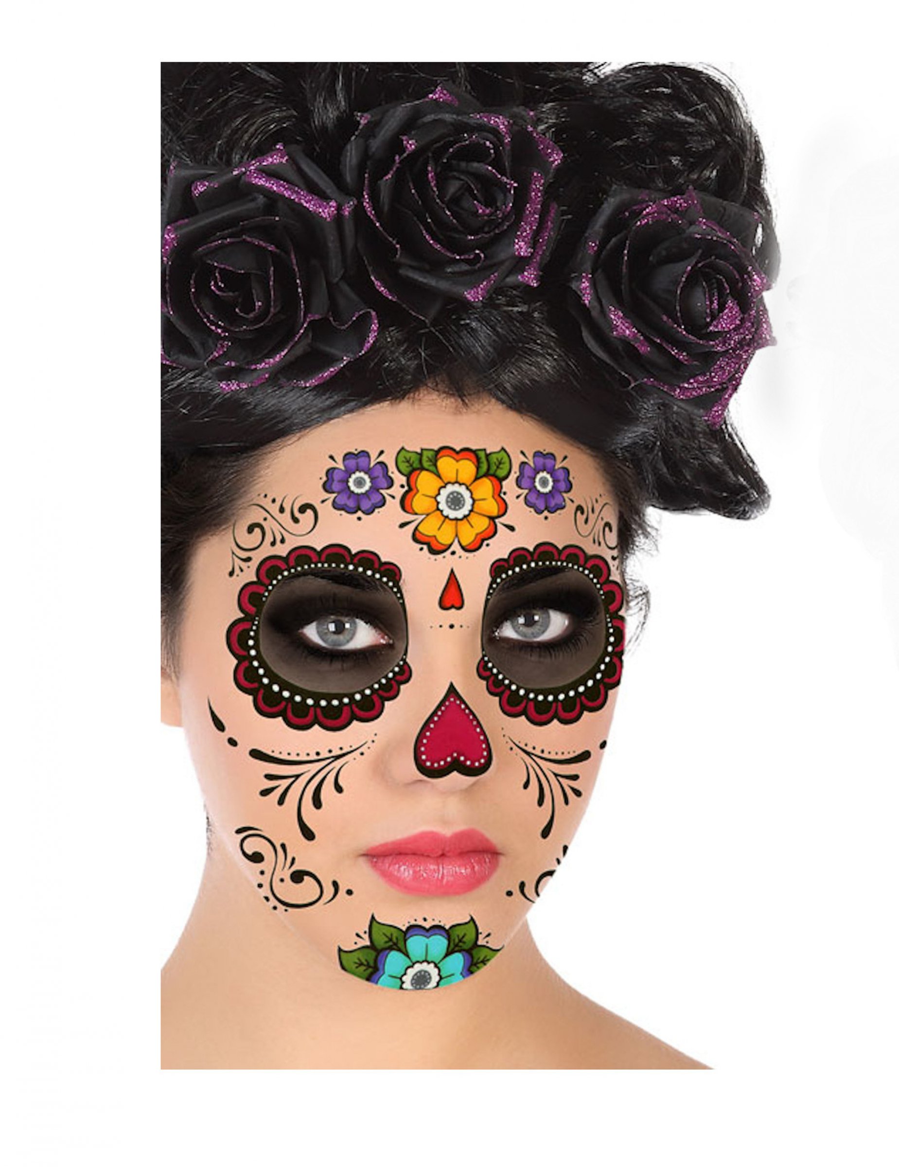 Tatouage visage dia de los muertos