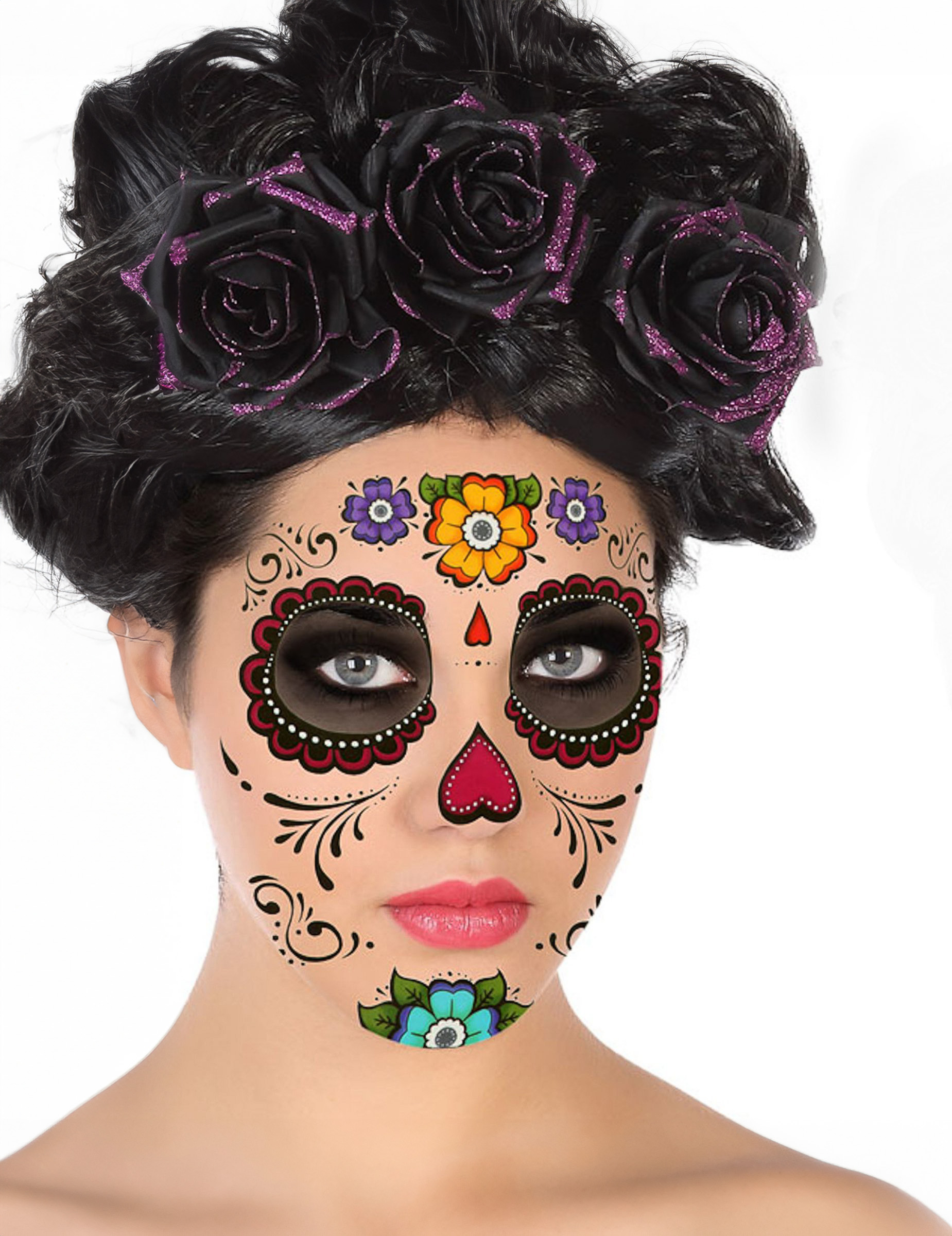 Tatouage visage dia de los muertos