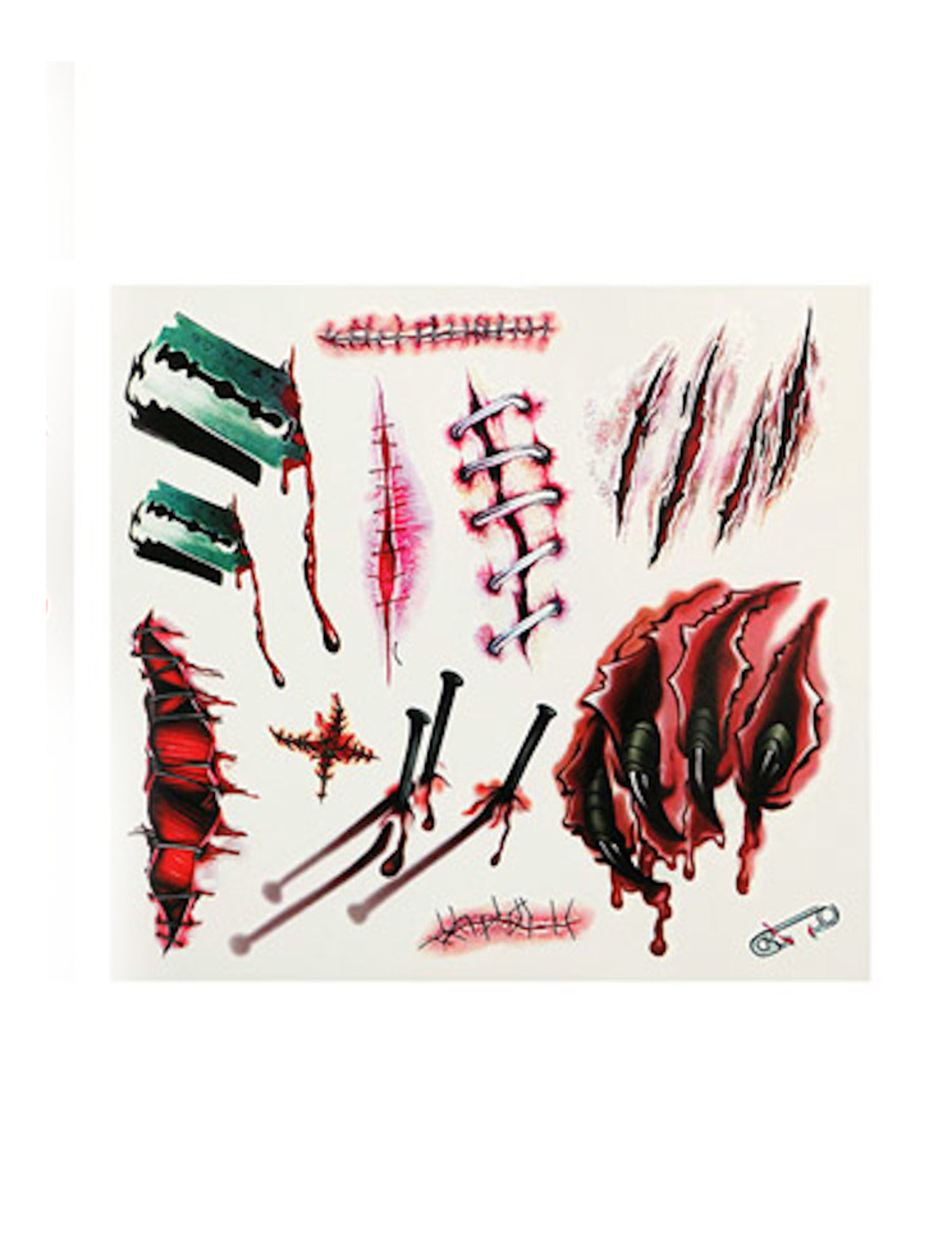Faux tatouages blessures et griffures ensanglantées