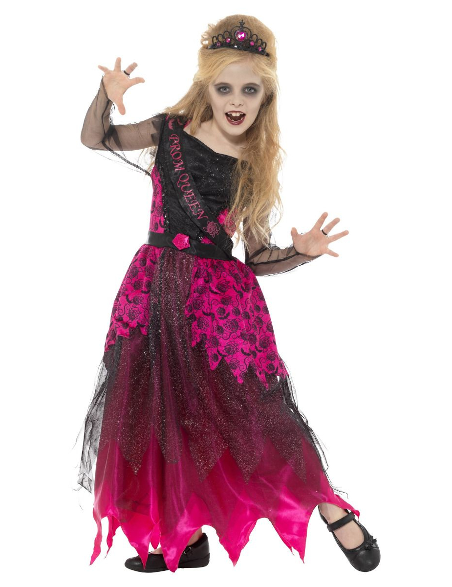 Déguisement reine du bal gothique rose fille