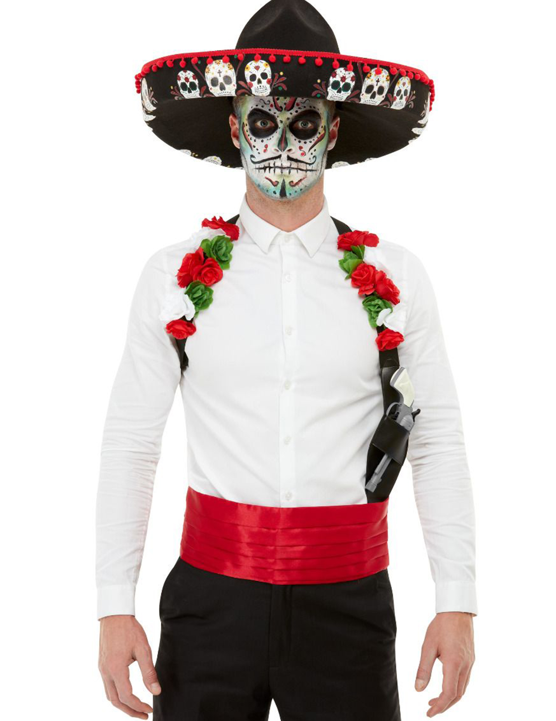 Kit accessoires et chapeau Dia de los muertos adulte