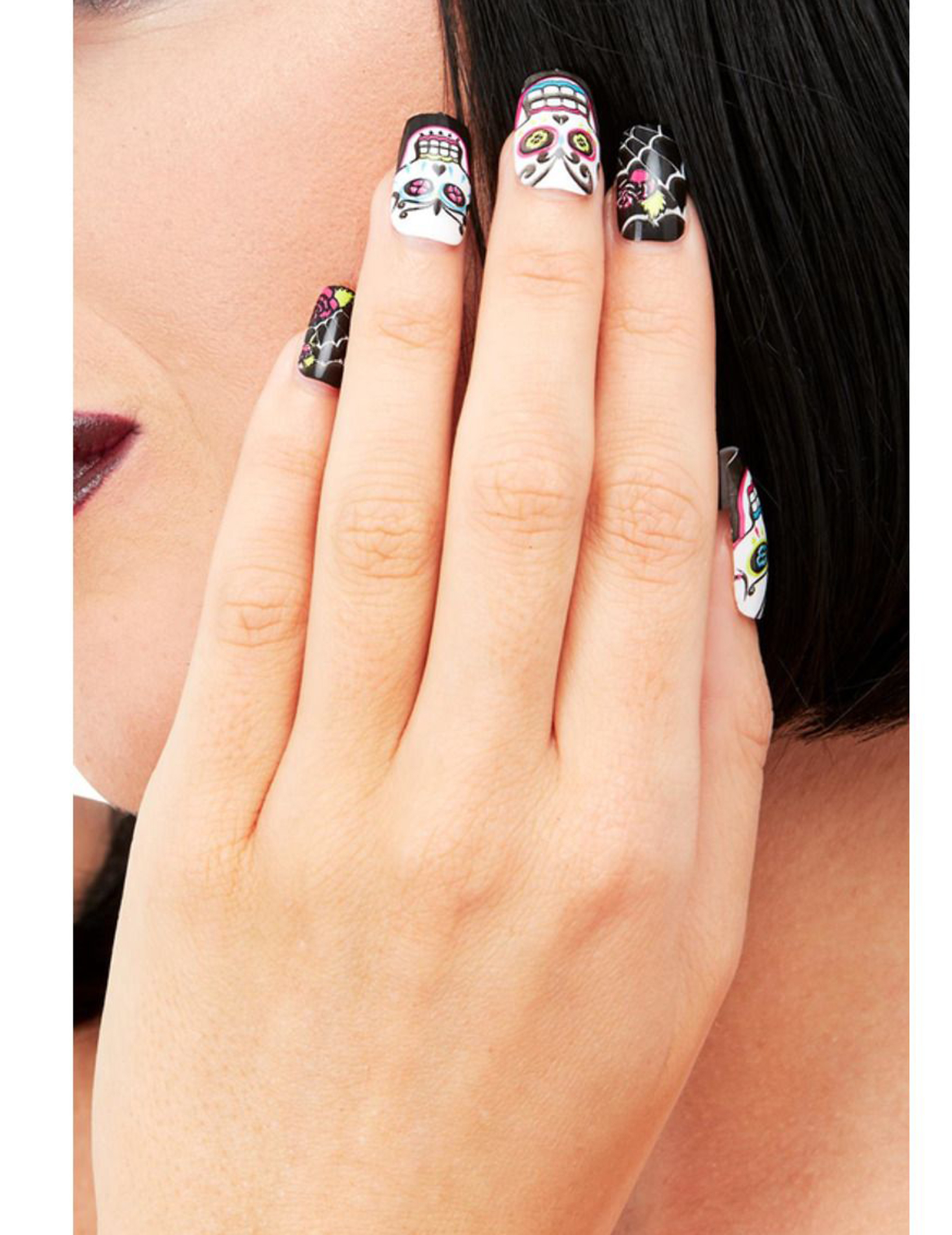 12 Ongles Dia de los Muertos adulte