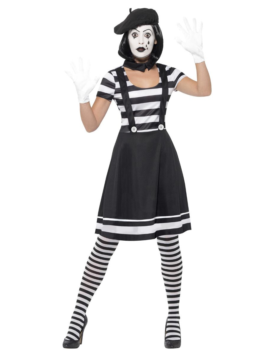 Déguisement mime avec maquillage femme