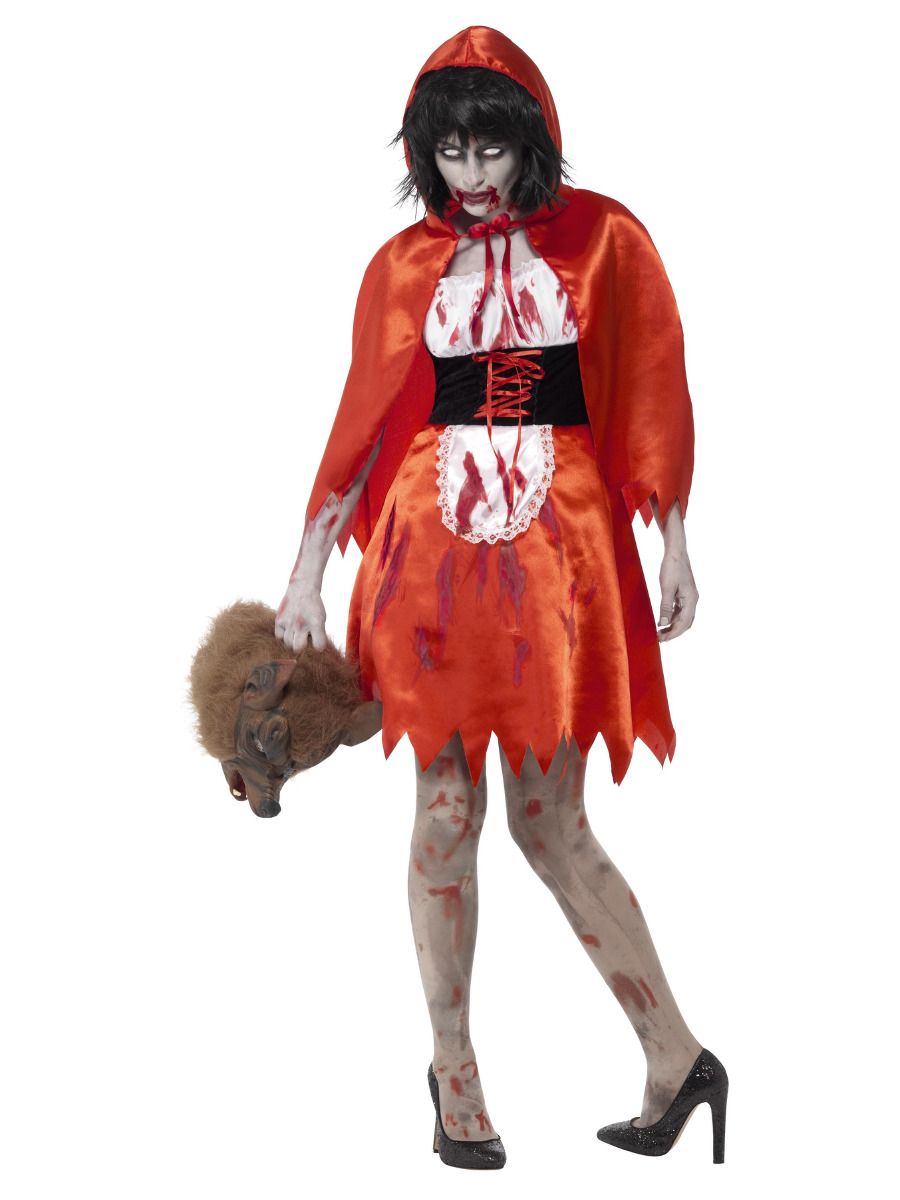 Déguisement chaperon rouge satiné zombie femme