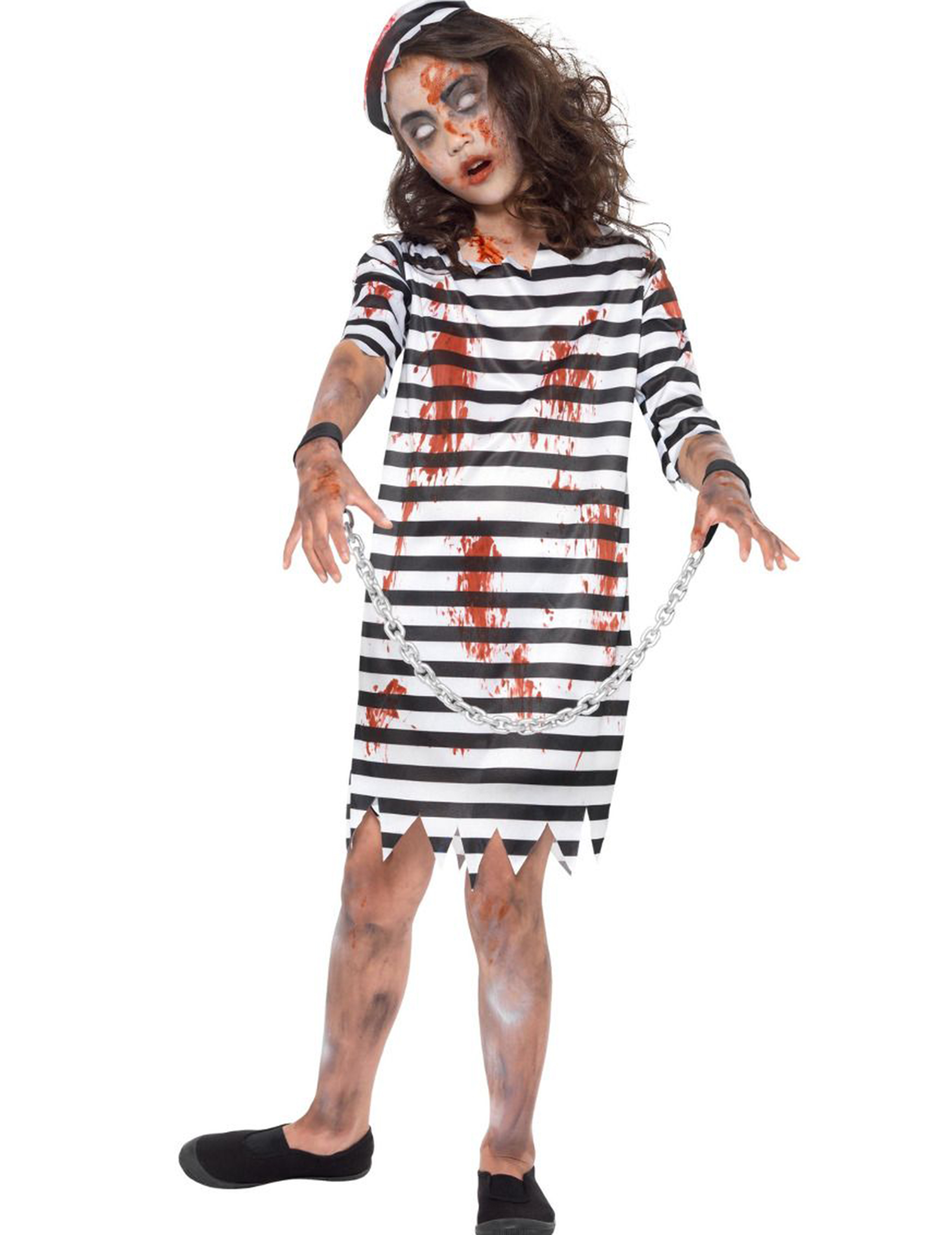 Déguisement prisonnière enchaînée zombie fille