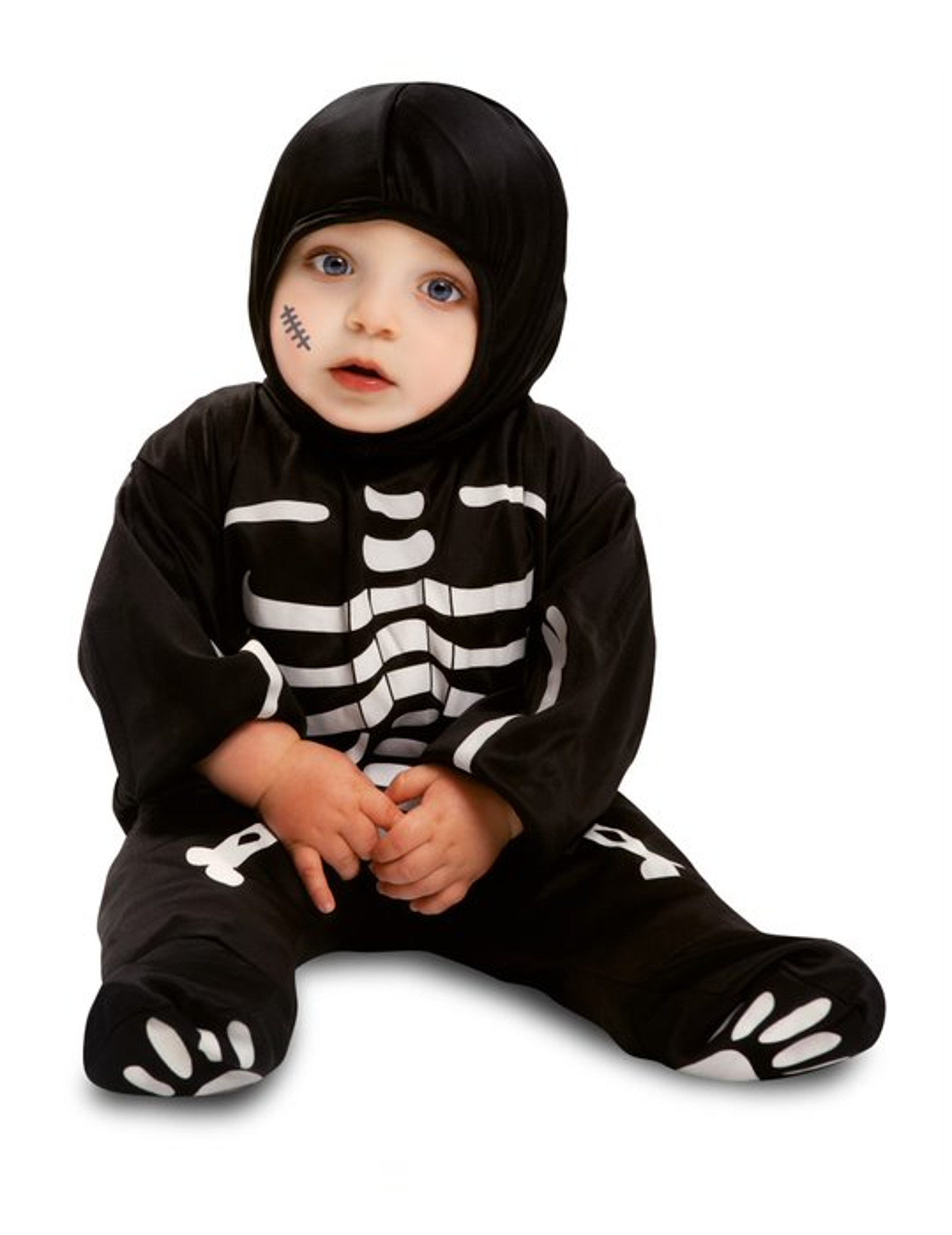 Déguisement combinaison petit squelette noir bébé