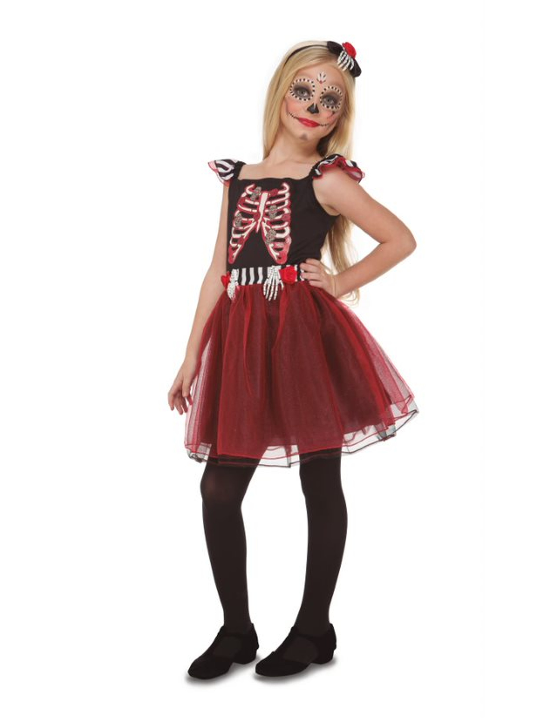 Déguisement mademoiselle squelette fille