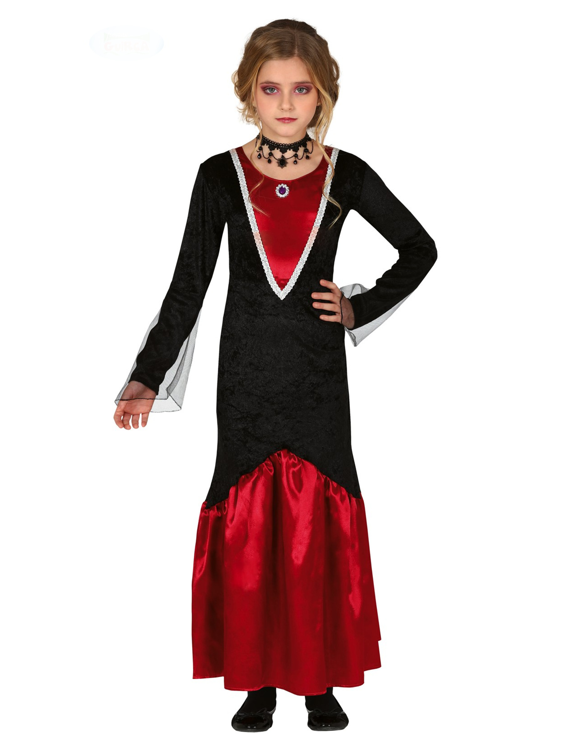 Déguisement vampire rouge et noir fille