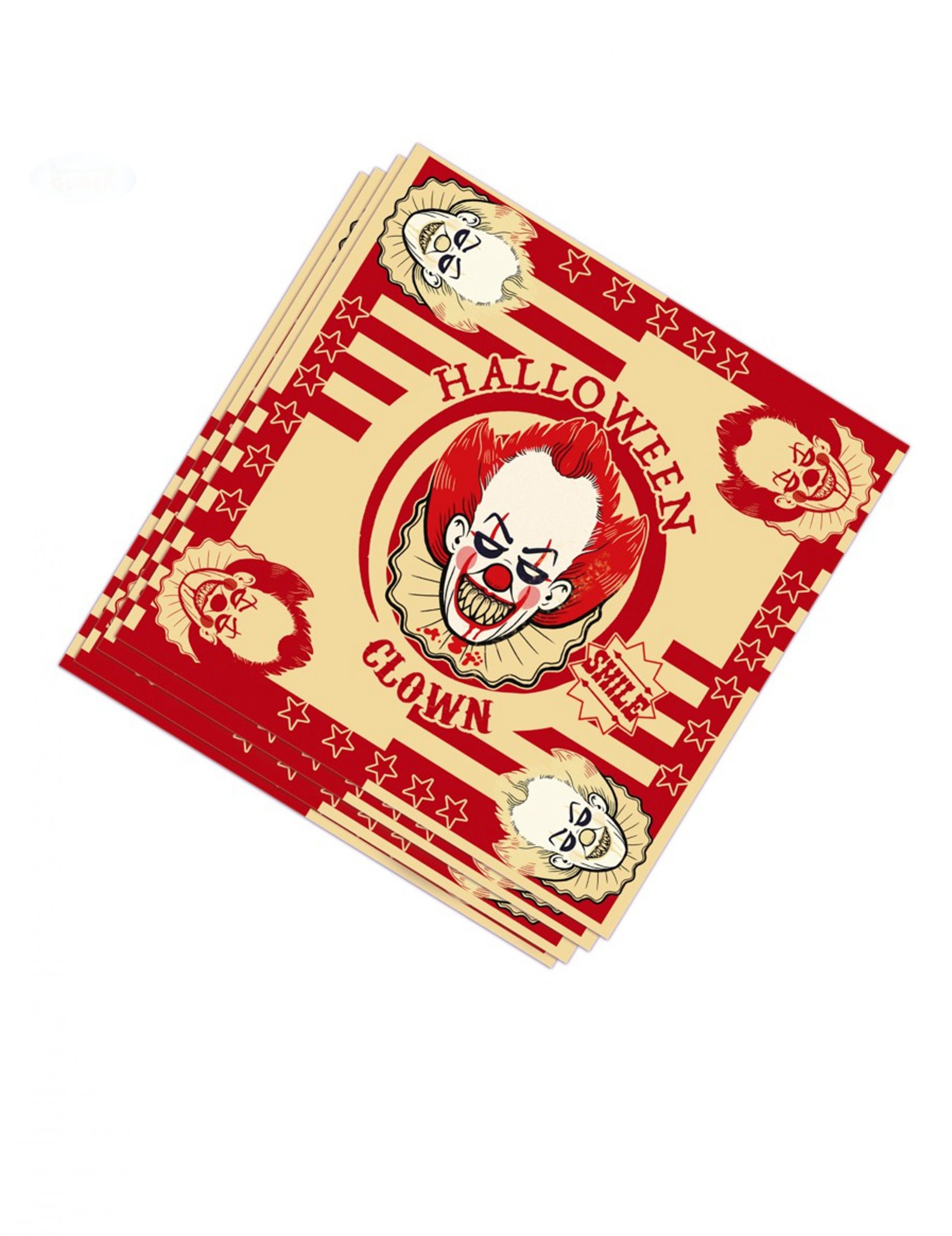 20 Serviettes en papier clown assassin 33 x 33 cm