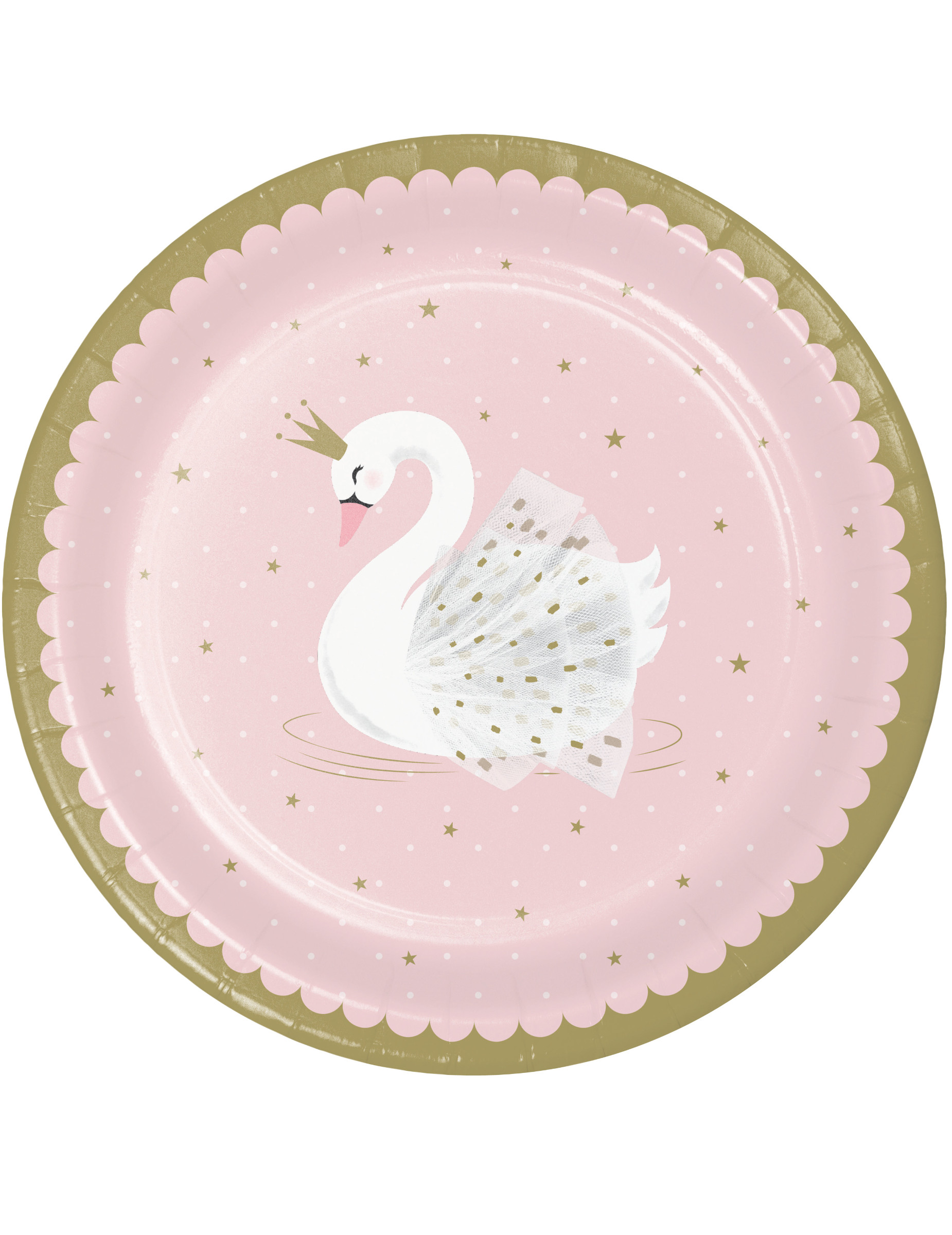 8 Assiettes en carton cygne royal roses 23 cm