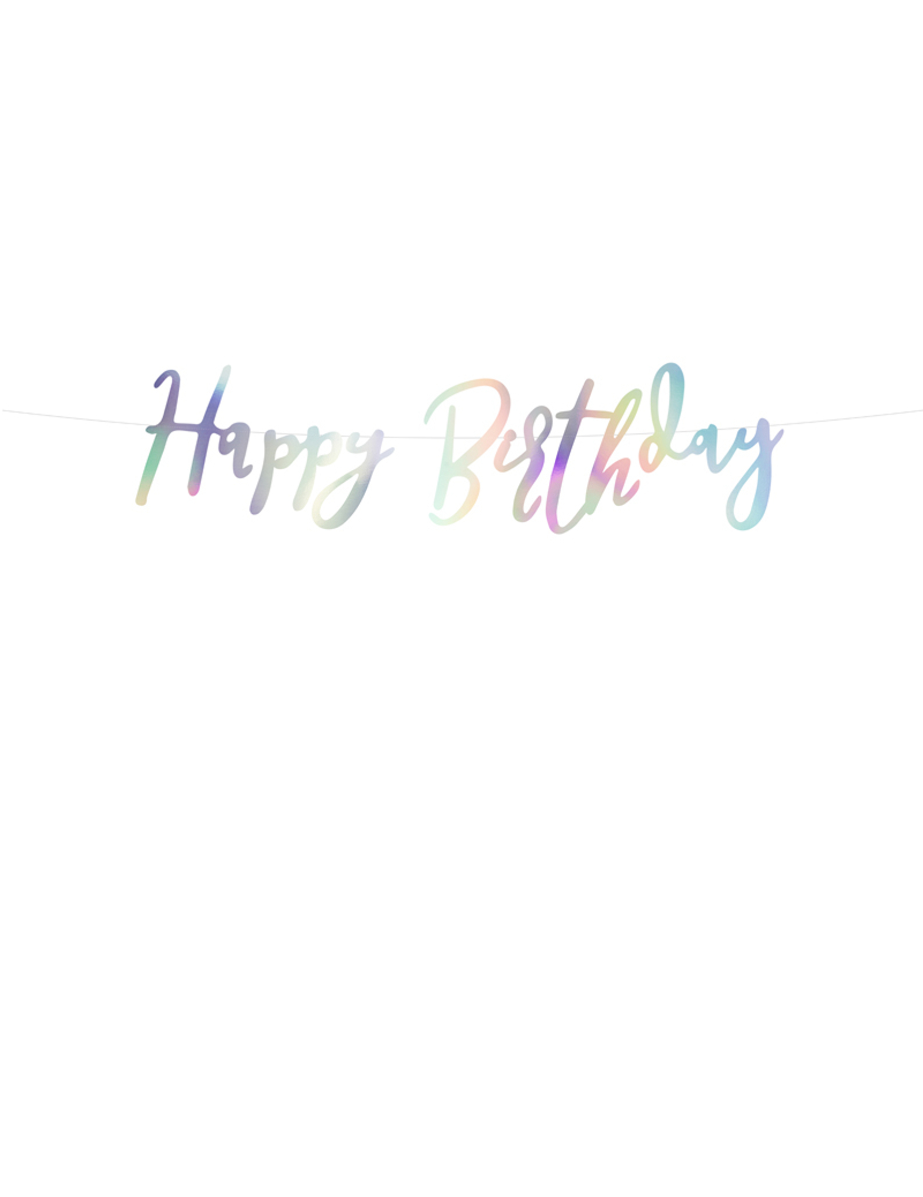 Guirlande en carton happy birthday iridescent 16,5 x 62 cm
