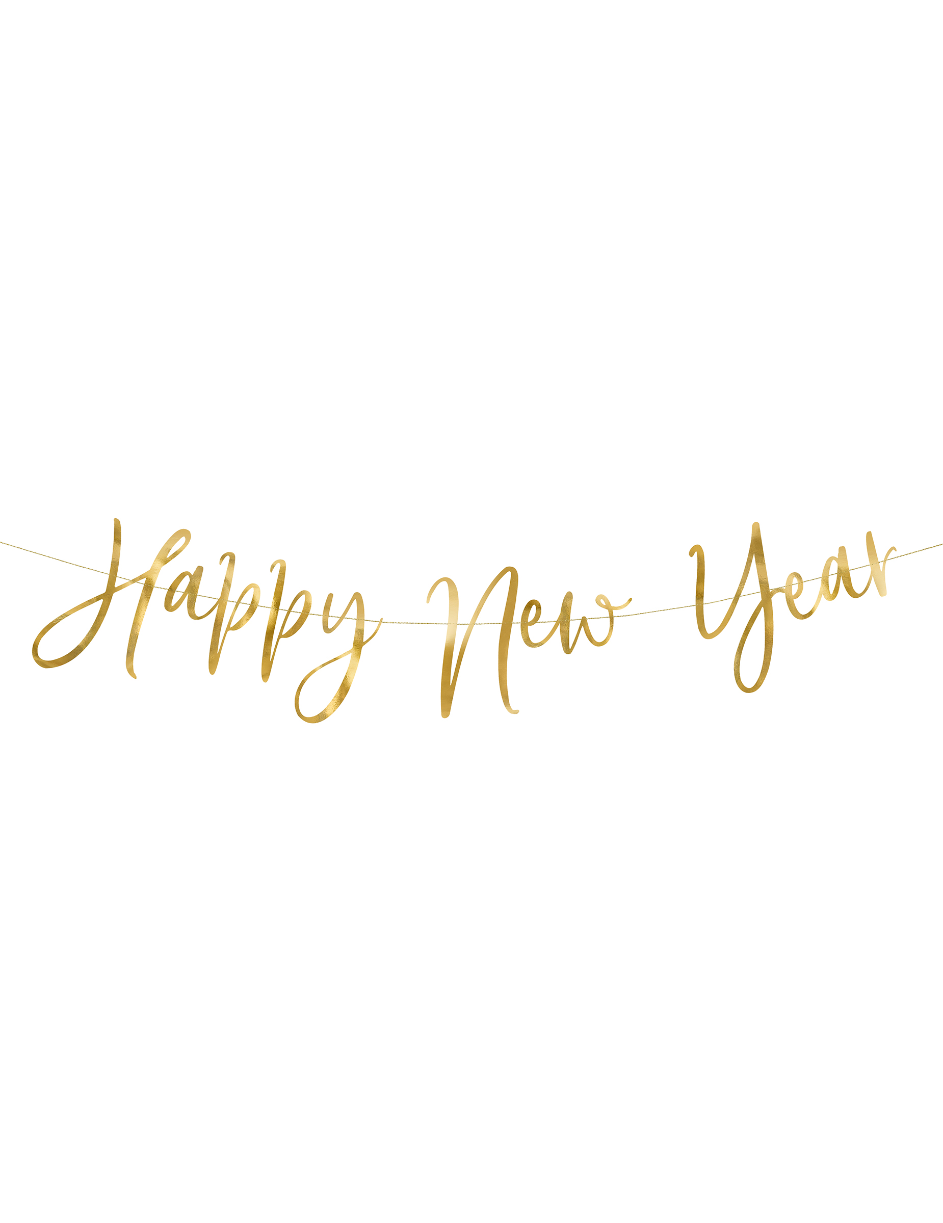 Guirlande en carton happy new year dorée 66 x 18 cm