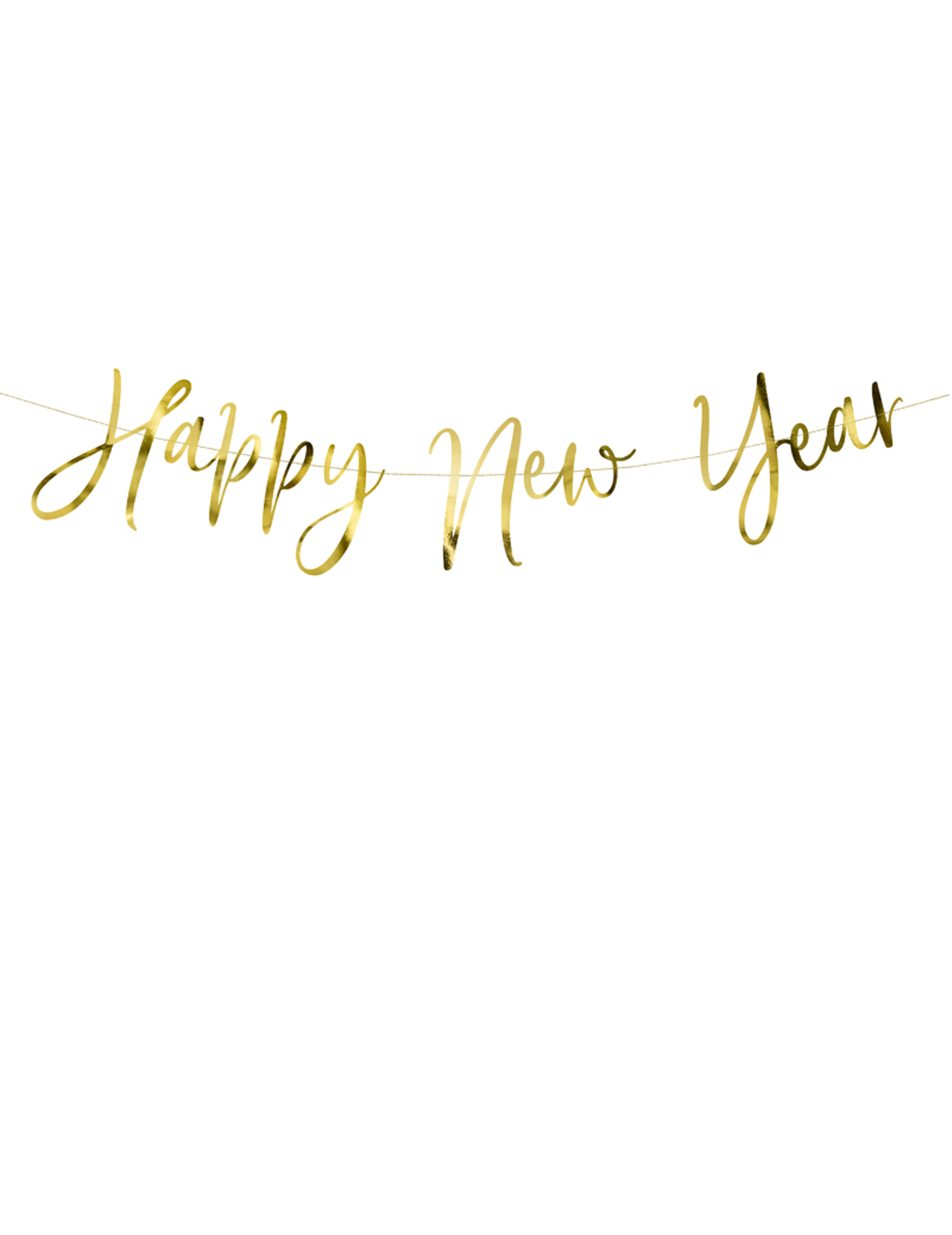 Guirlande en carton happy new year dorée 66 x 18 cm