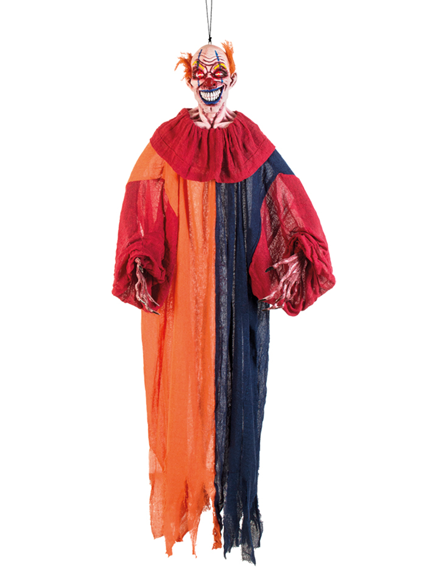 Décoration à suspendre clown multicolore effrayant 165 cm