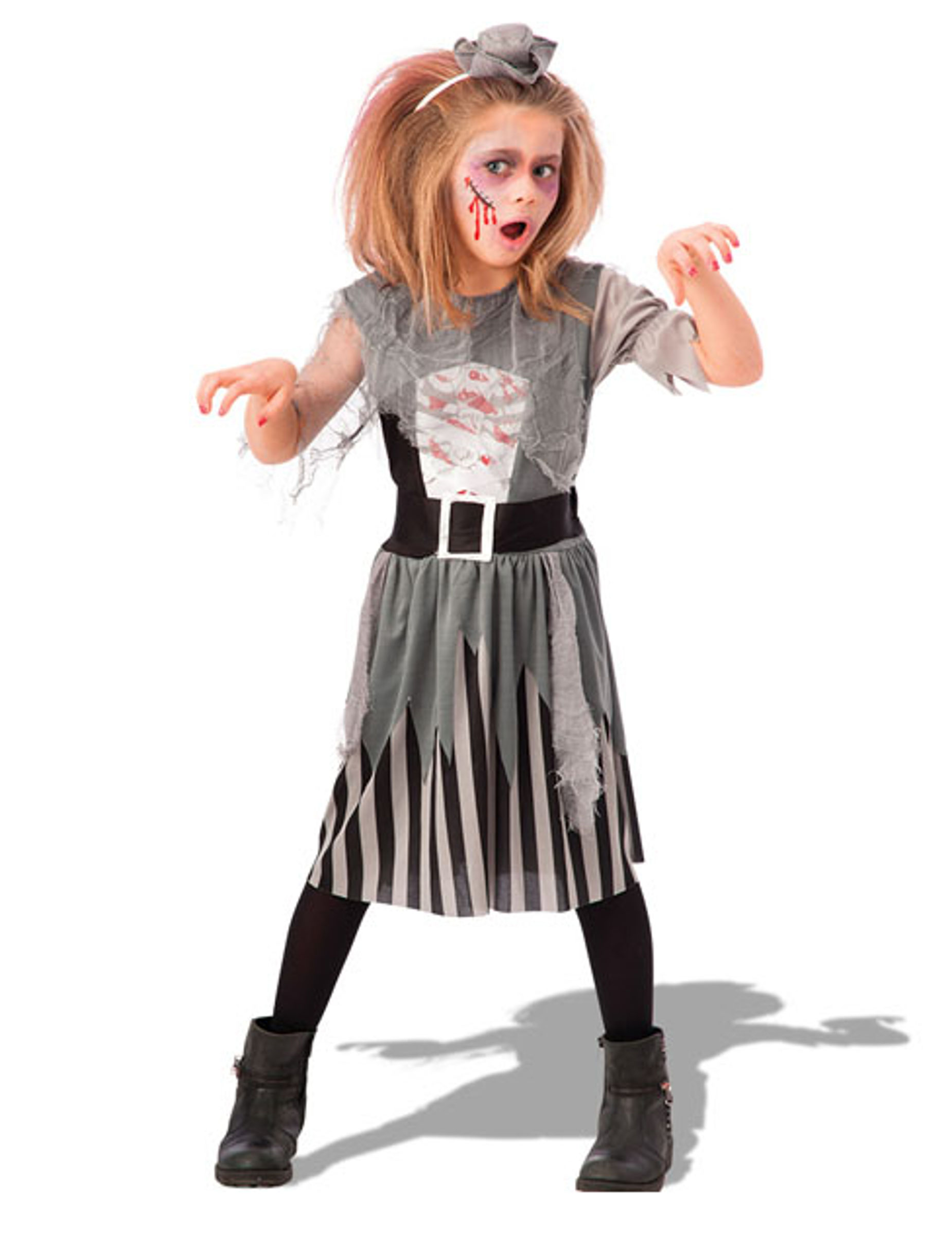 Déguisement zombie pirate grise fille