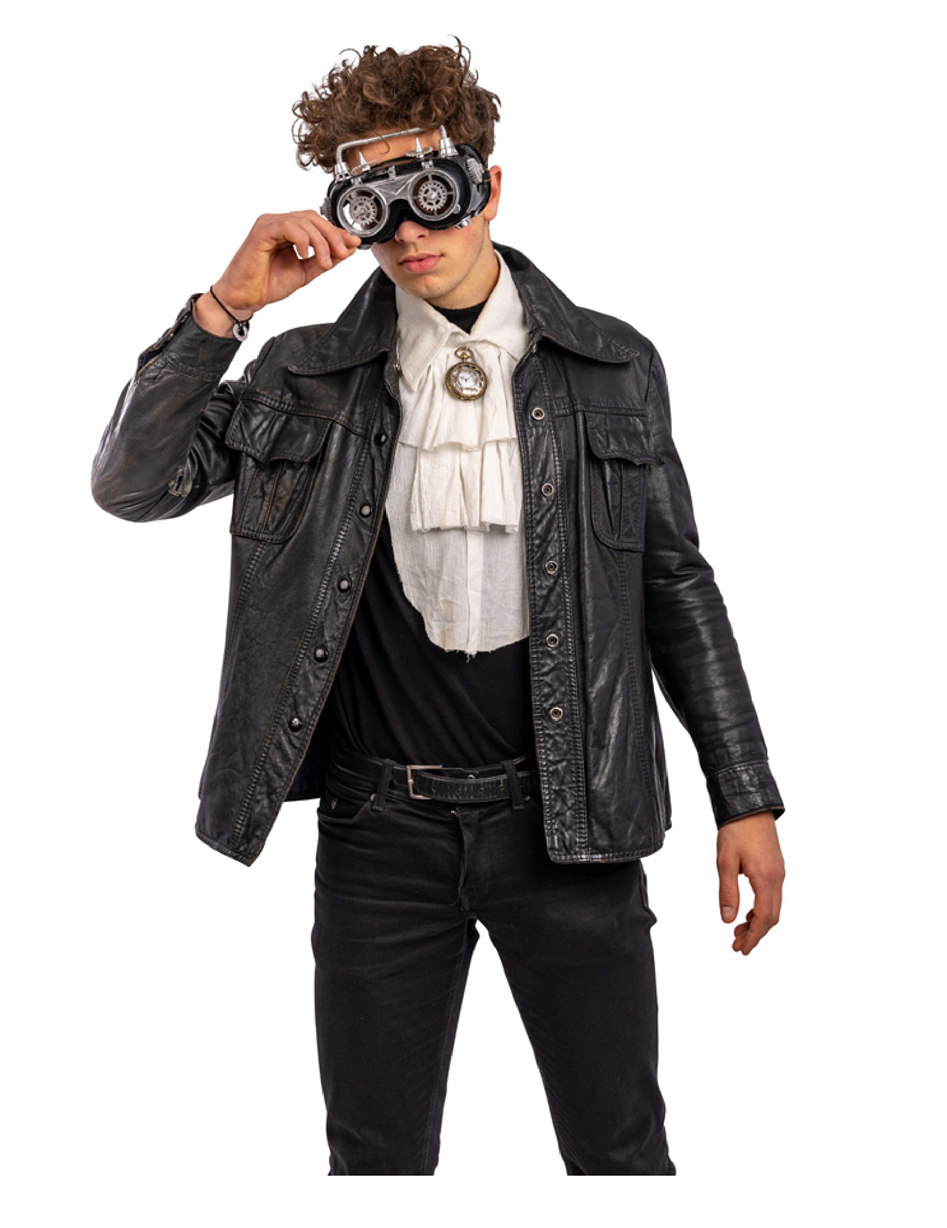 Lunettes mobiles steampunk grise adulte