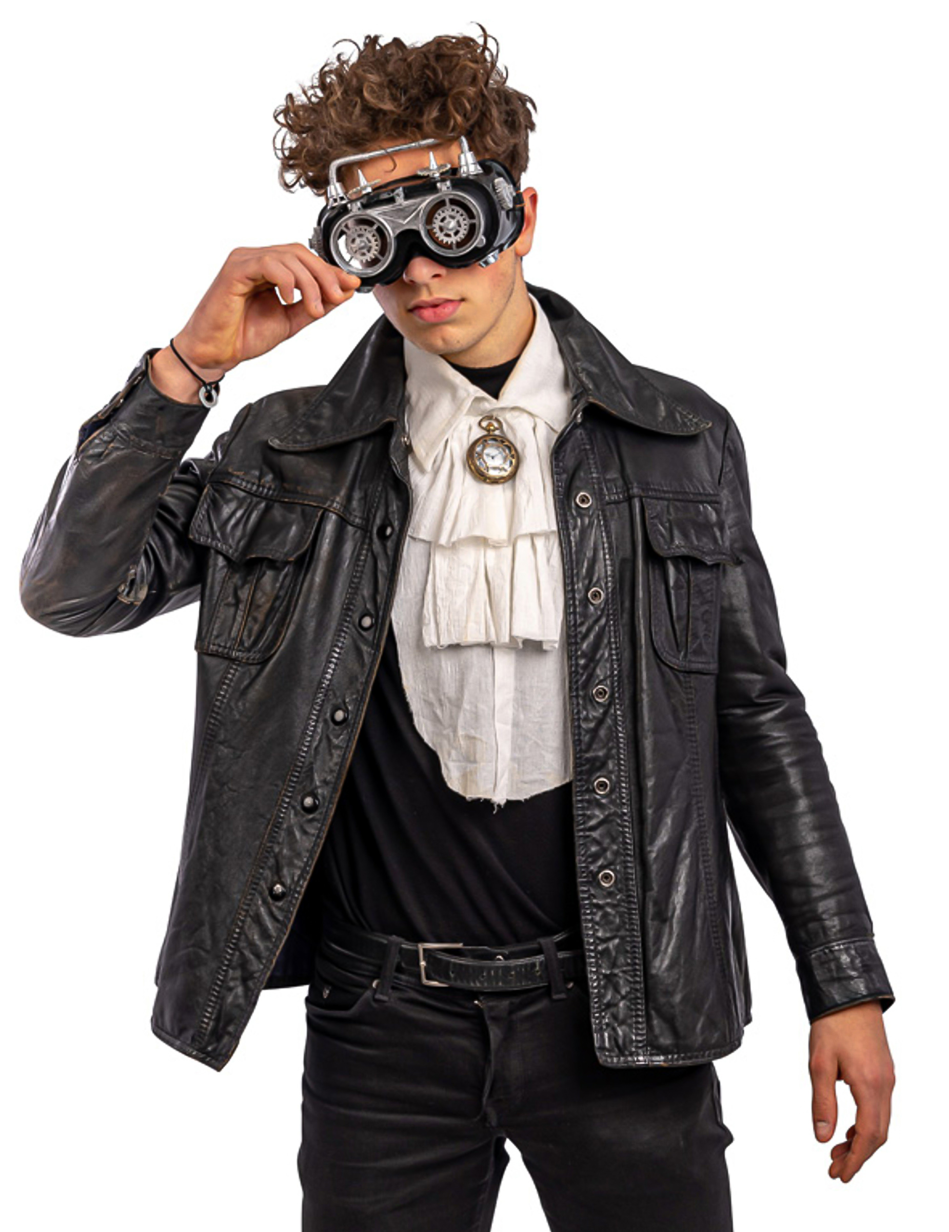 Lunettes mobiles steampunk grise adulte