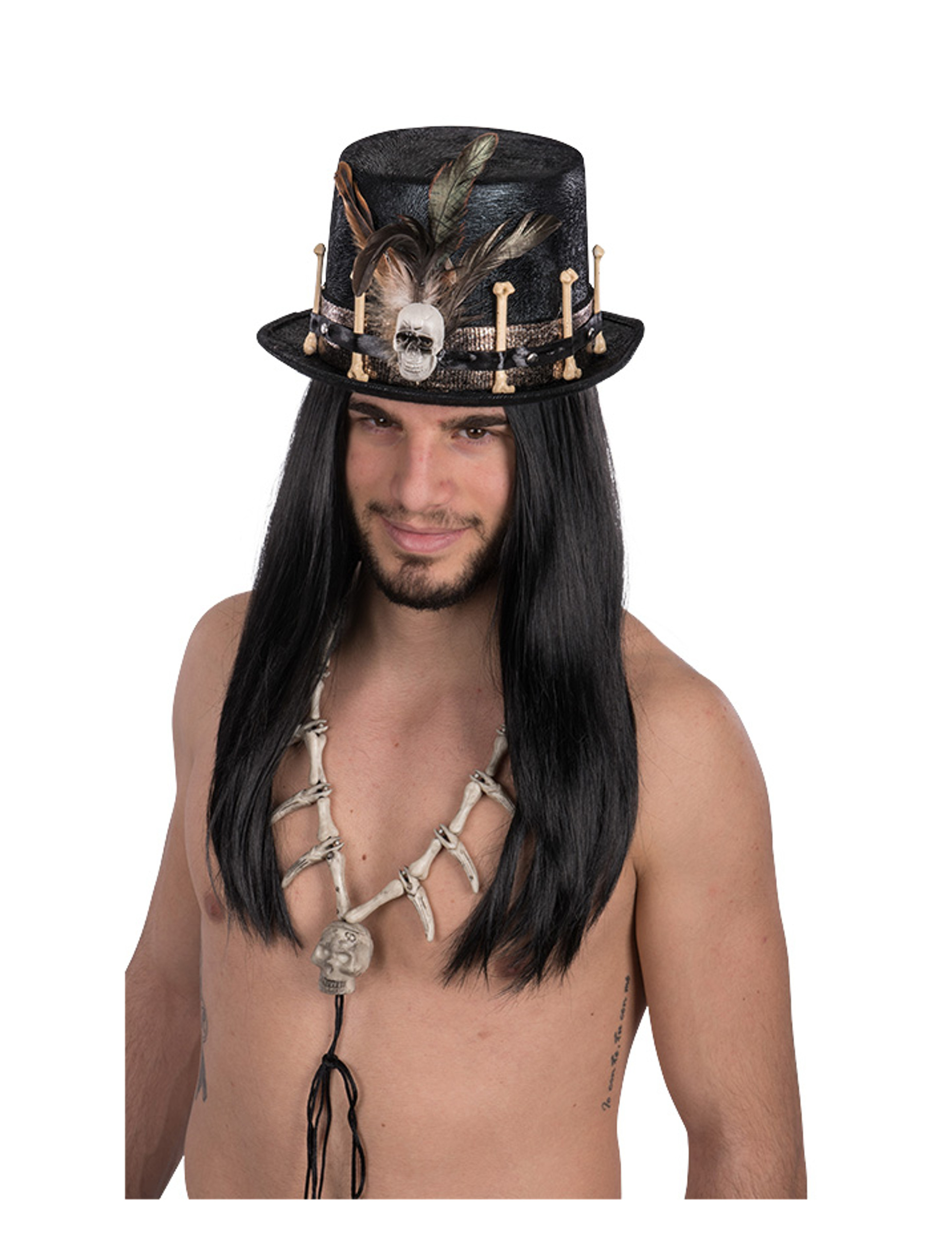 Chapeau haut de forme en velours vaudou