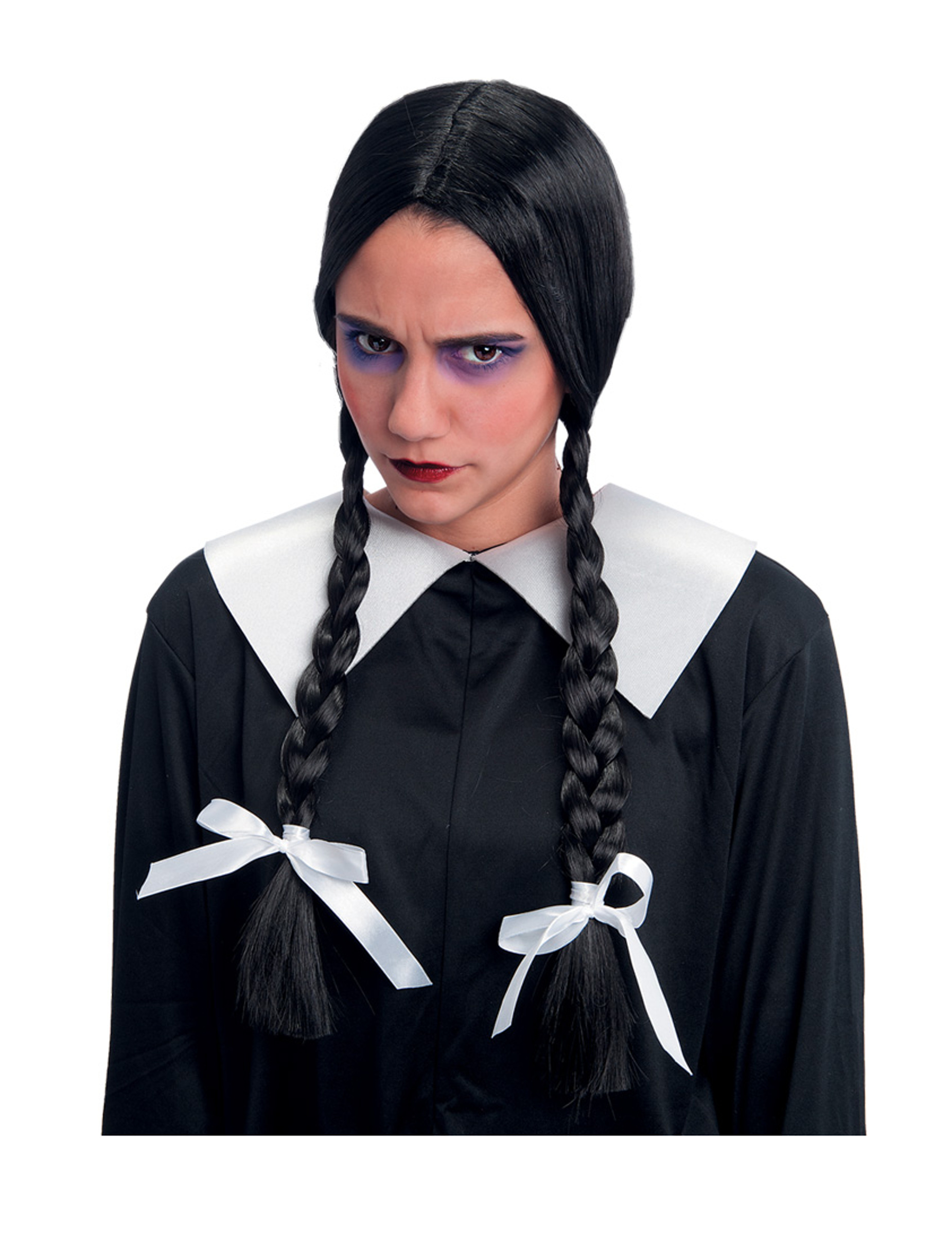 Perruque tresses noires enfant maudite adulte