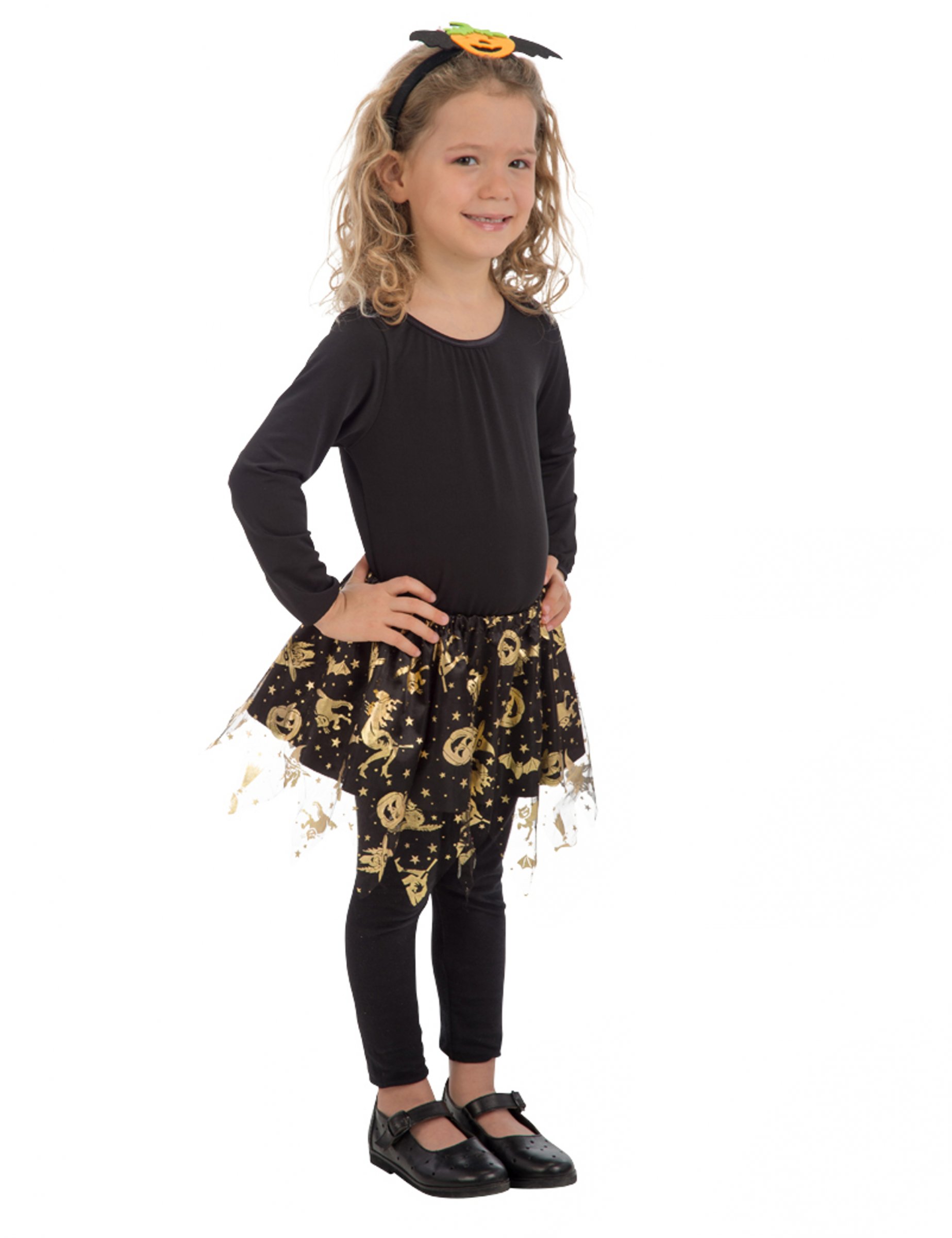 Tutu noir et or halloween fille
