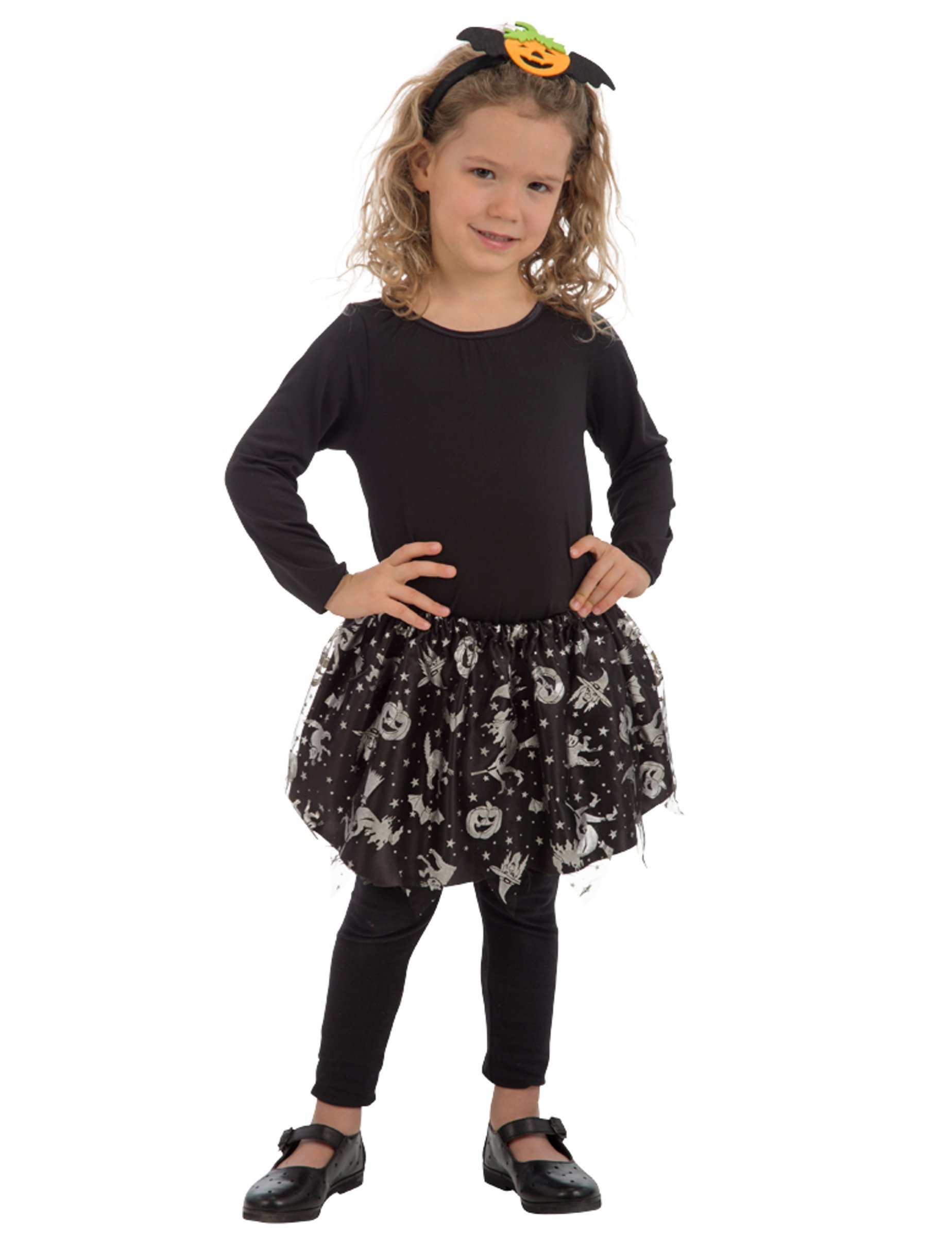 Tutu noir et argent halloween fille