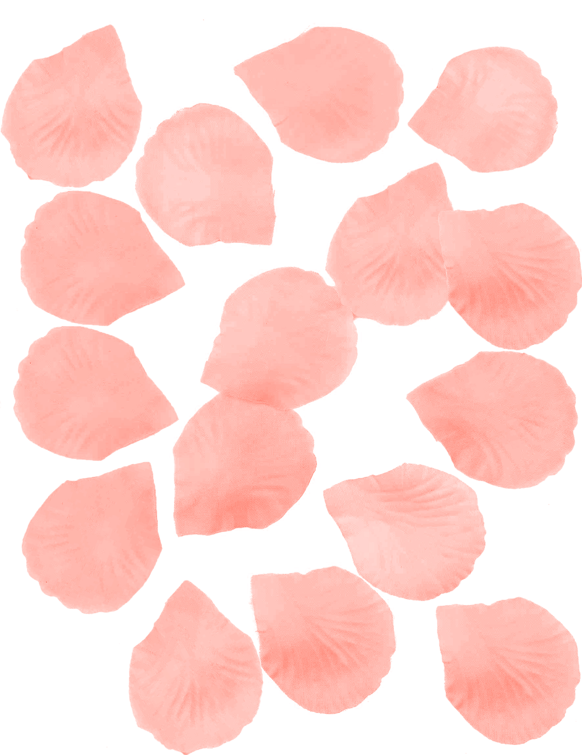100 Pétales de rose tissu saumon 5 cm
