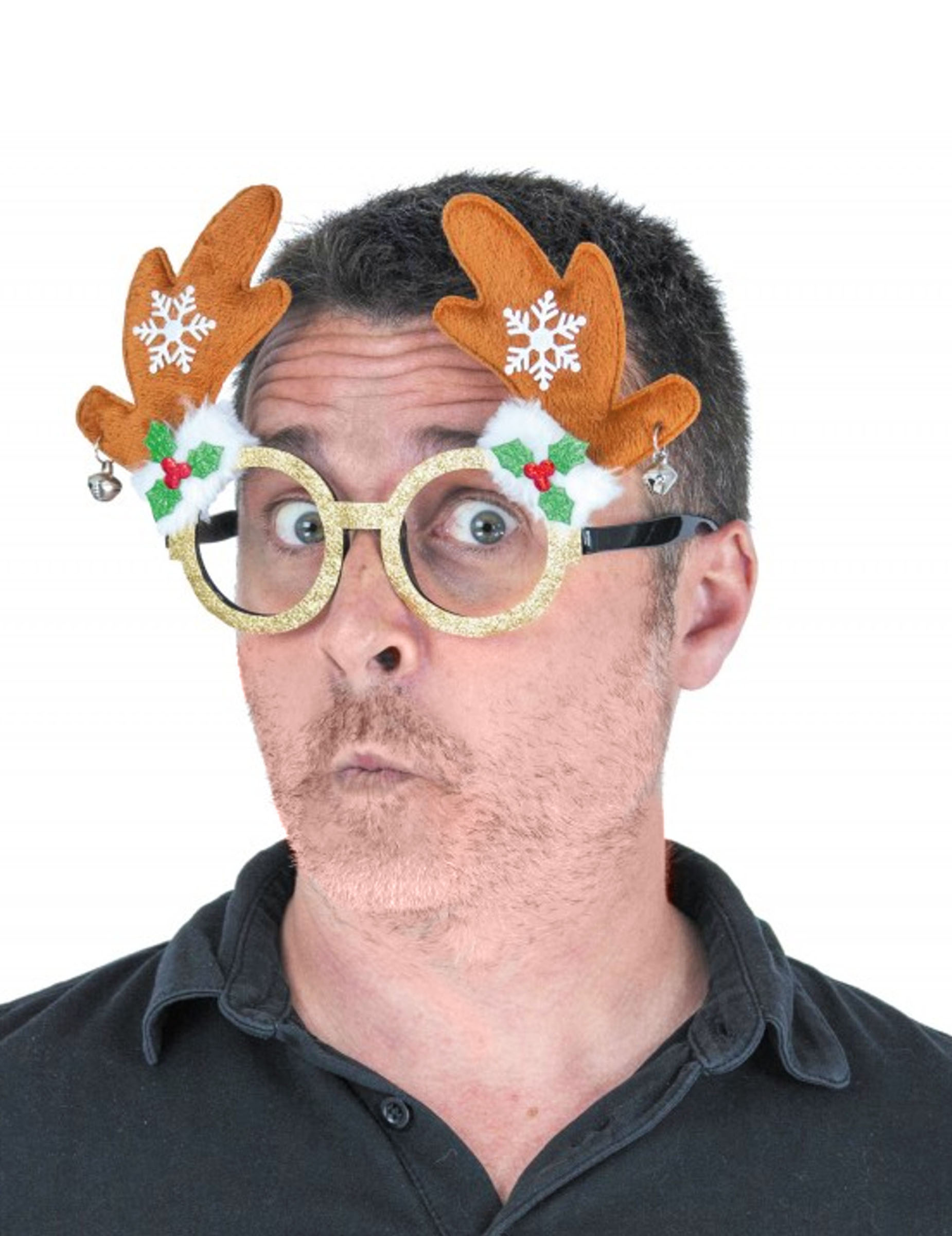 Lunettes Rudolph le renne pailleté adulte