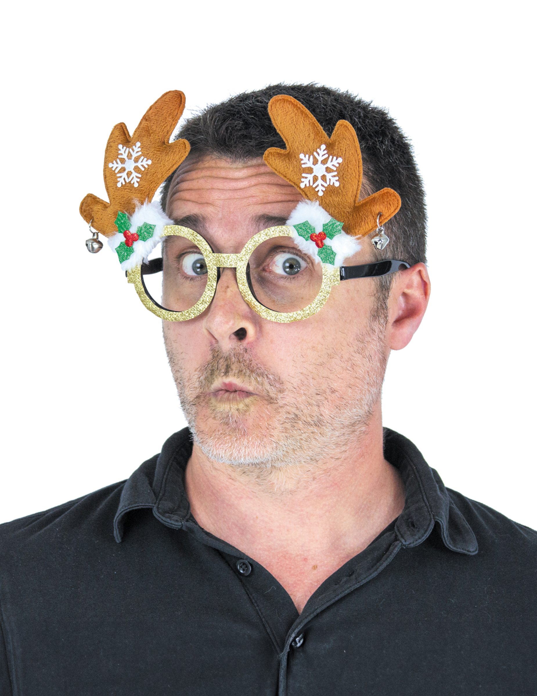 Lunettes Rudolph le renne pailleté adulte