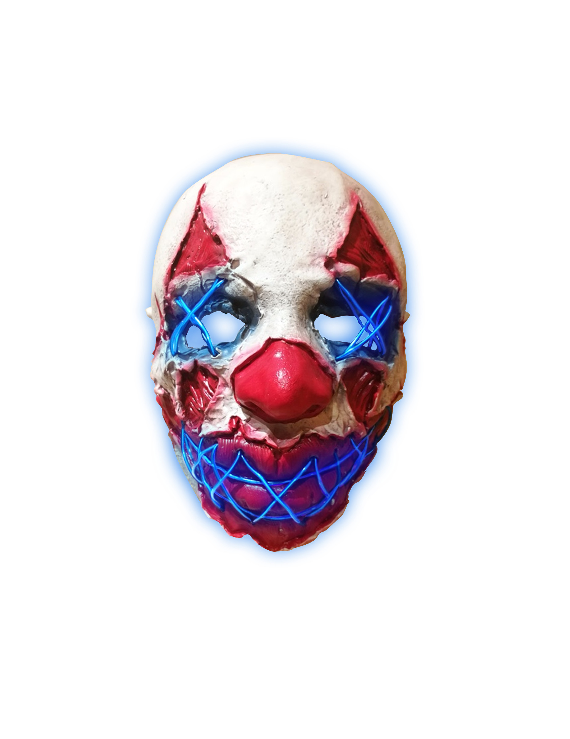 Masque latex lumineux clown de la nuit adulte