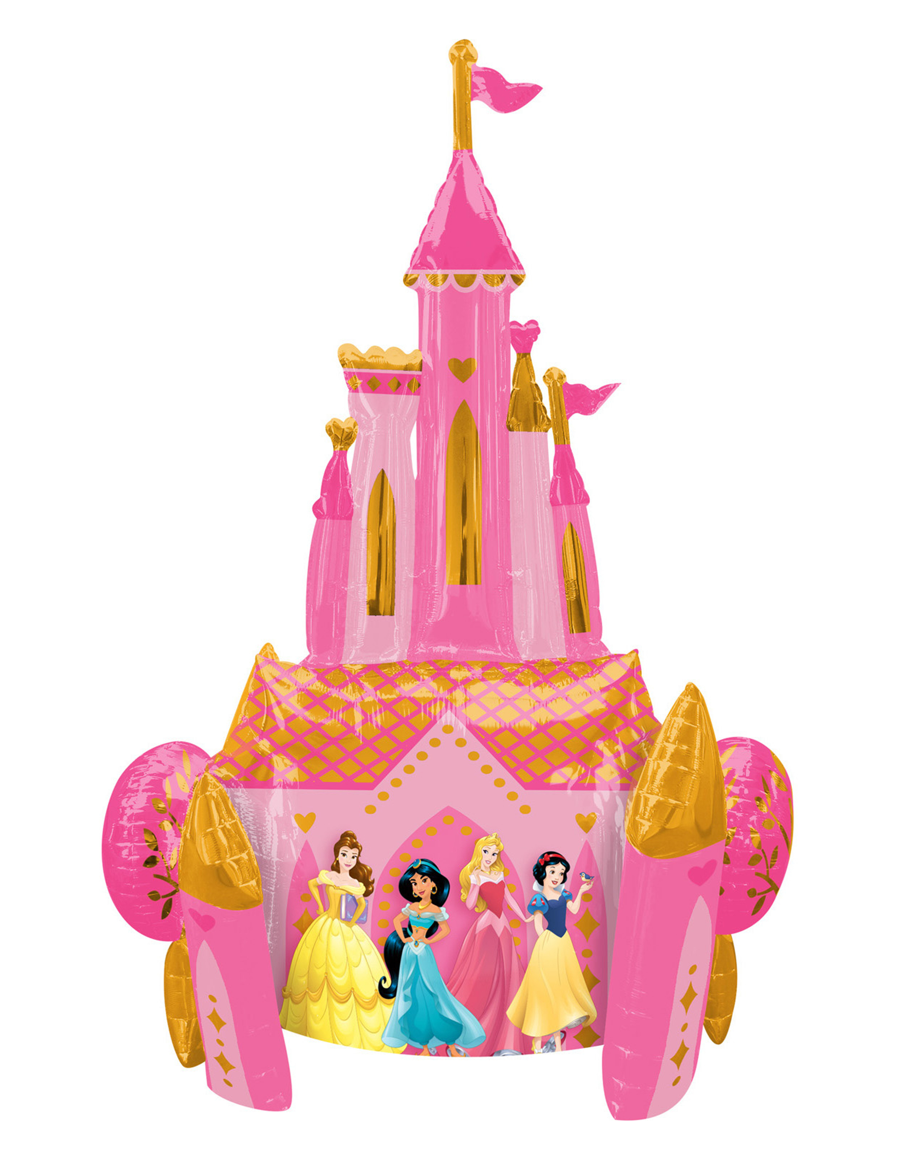 Ballon aluminium château recto verso Princesses Disney 88 x 139 cm