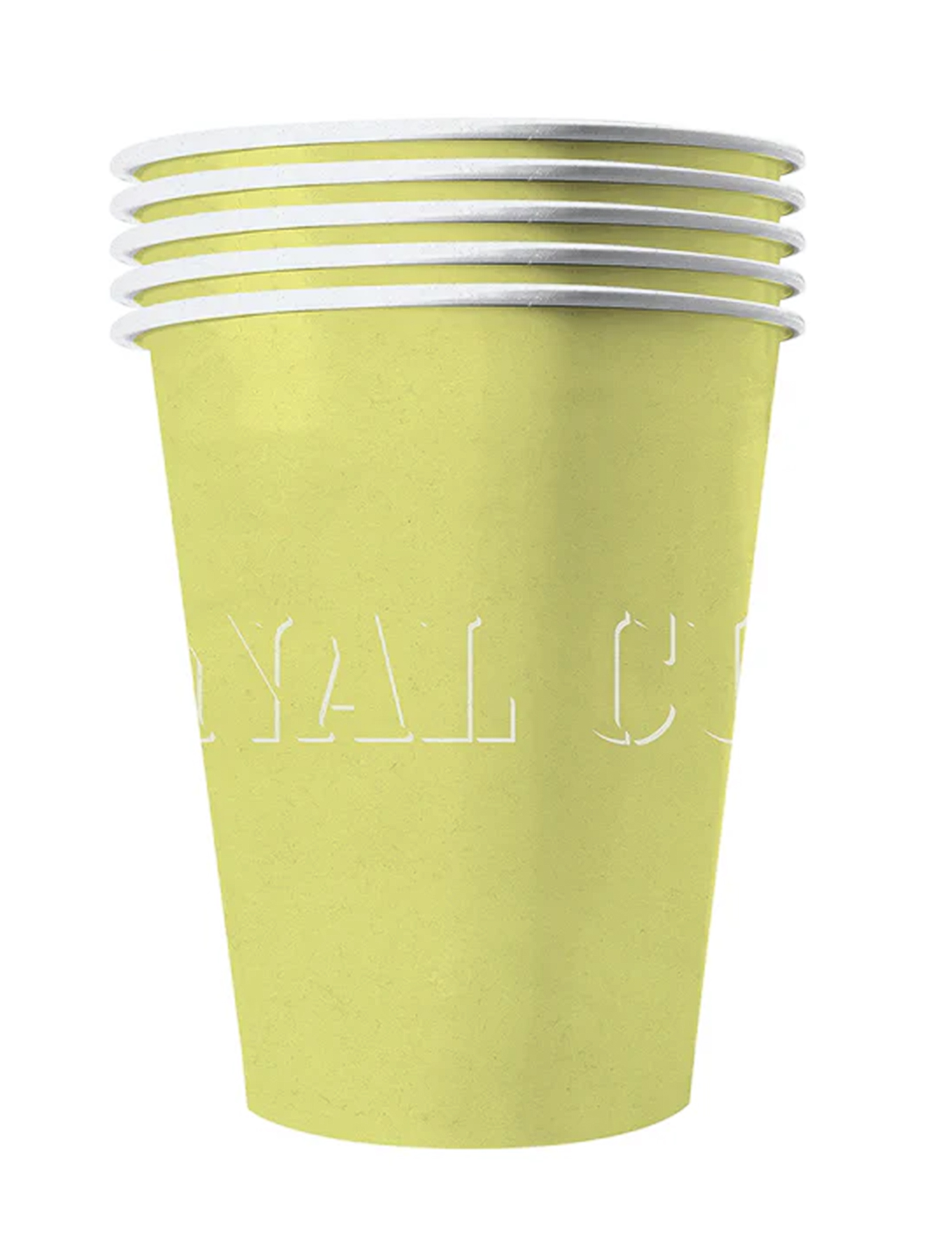 20 Gobelets américains carton recyclable jaune pastel 53 cl