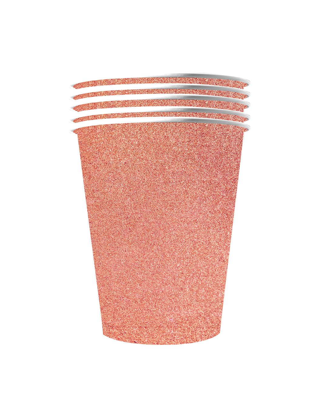 10 Gobelets américains scintillants carton recyclable rose gold 53cl